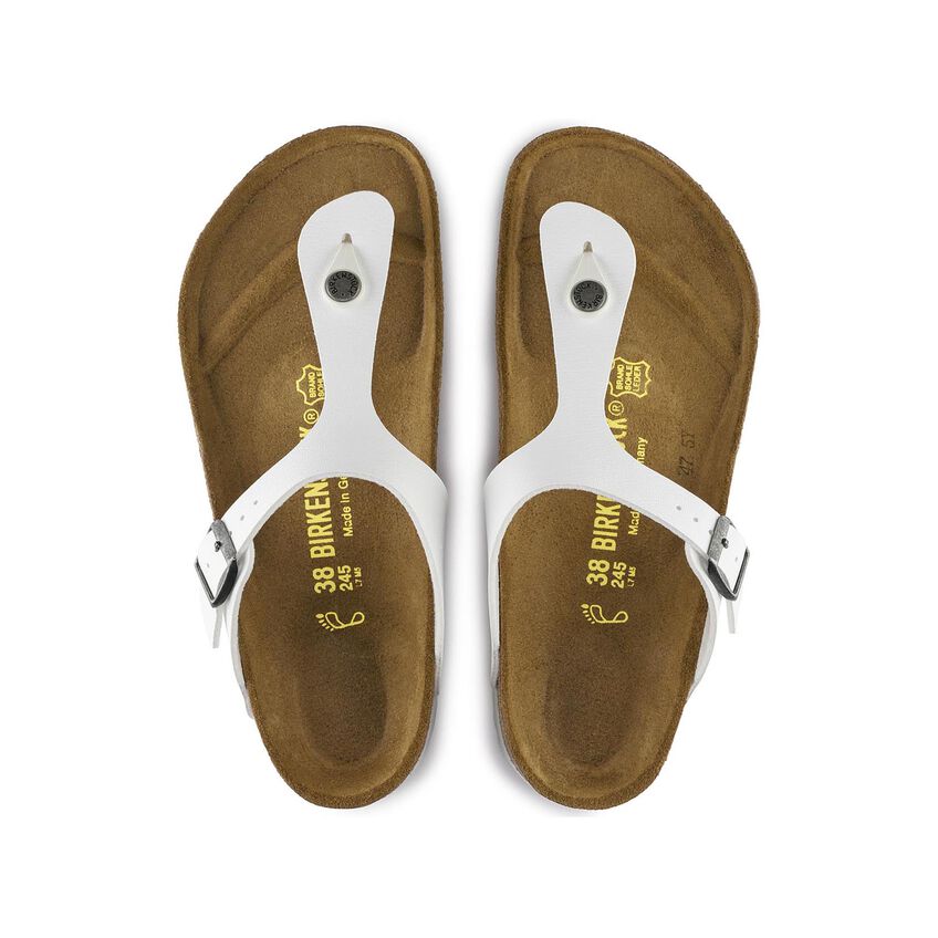 Birkenstock Gizeh Birko-Flor Classic Footbed Sandals - White | Comfortable Women's Summer Sandals for Beach, Walking & Casual Wear