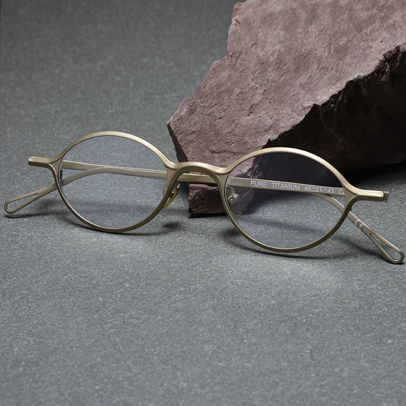 Stylish Unisex Black Titanium Eyeglasses - Oval & Round Full Rim Frame for Men & Women | Perfect for Work, Reading & Fashion Accessories