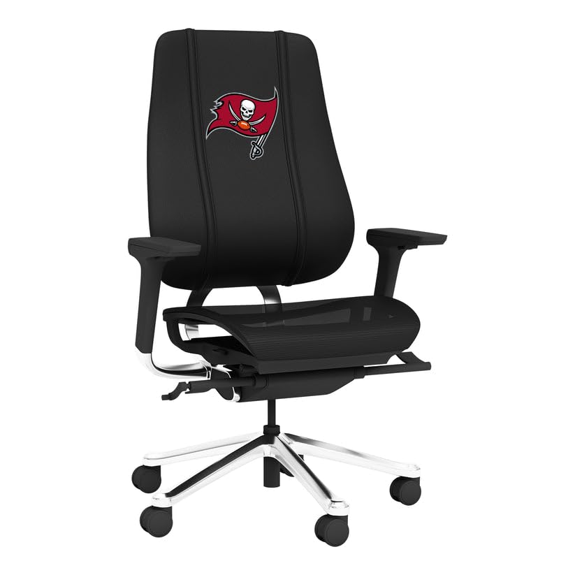 PhantomX Black Mesh Gaming Chair with Tampa Bay Buccaneers Logo - Ergonomic Office & Esports Chair for PC Gaming, Streaming, and Home Office Use