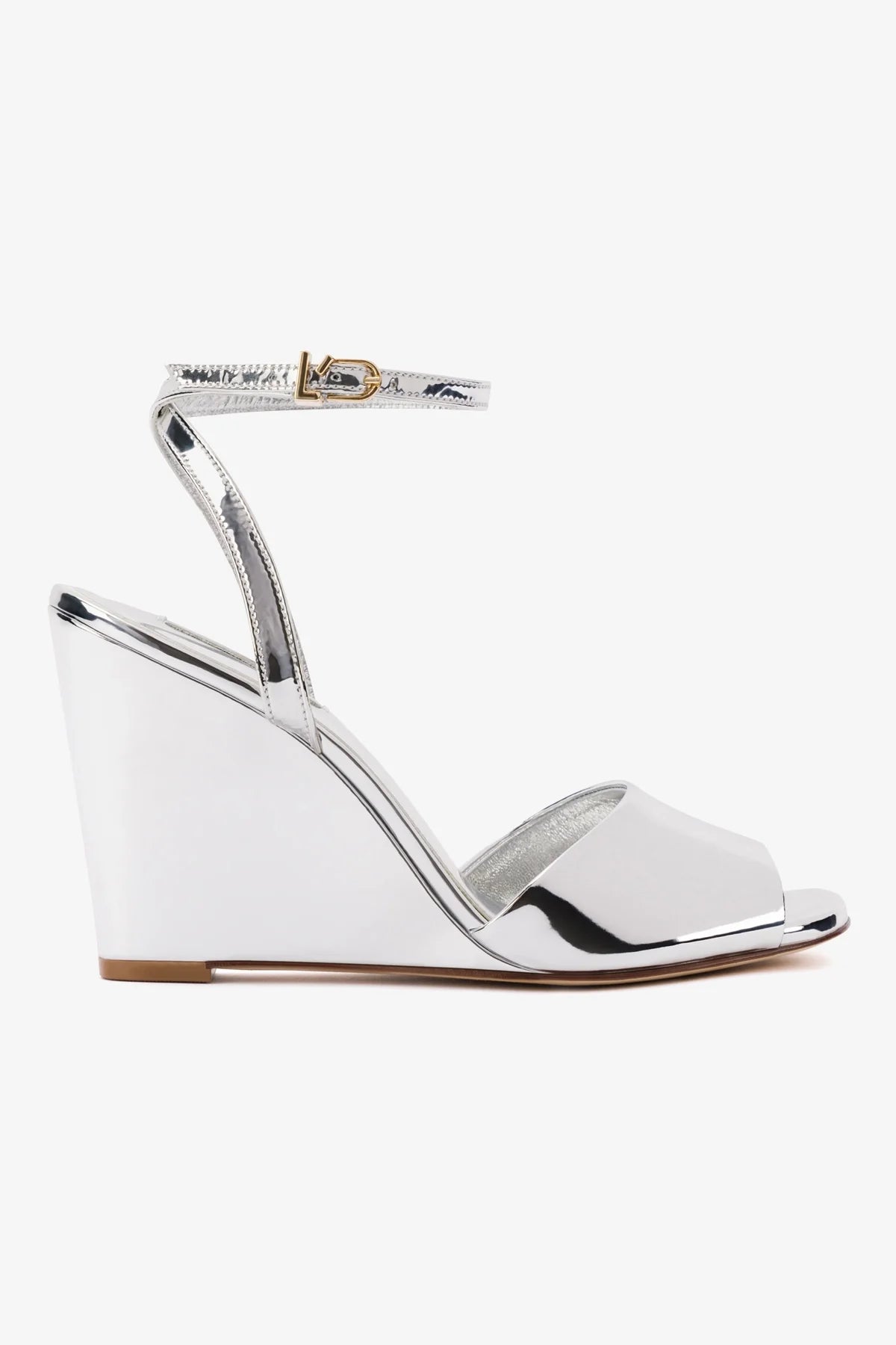 Yves Silver Specchio Wedge Sandals - Stylish & Comfortable Women's Heels for Parties, Weddings & Evening Events