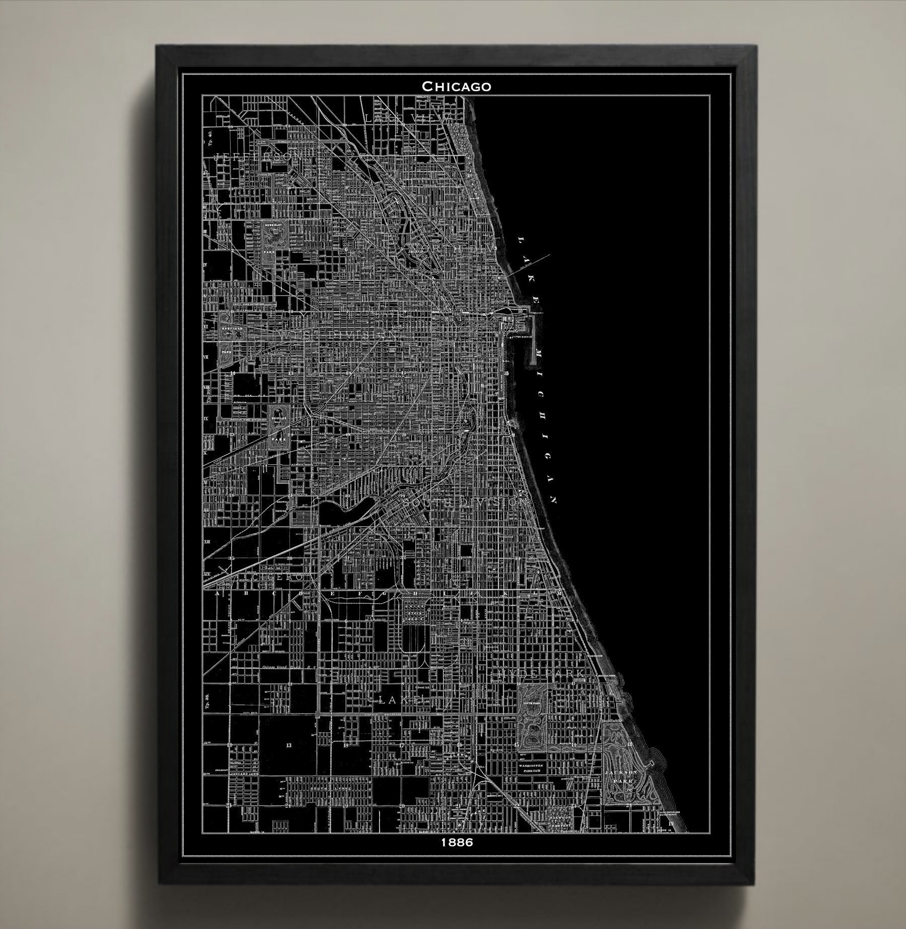 Chicago Map Art Print - Wall Decor for Home & Office