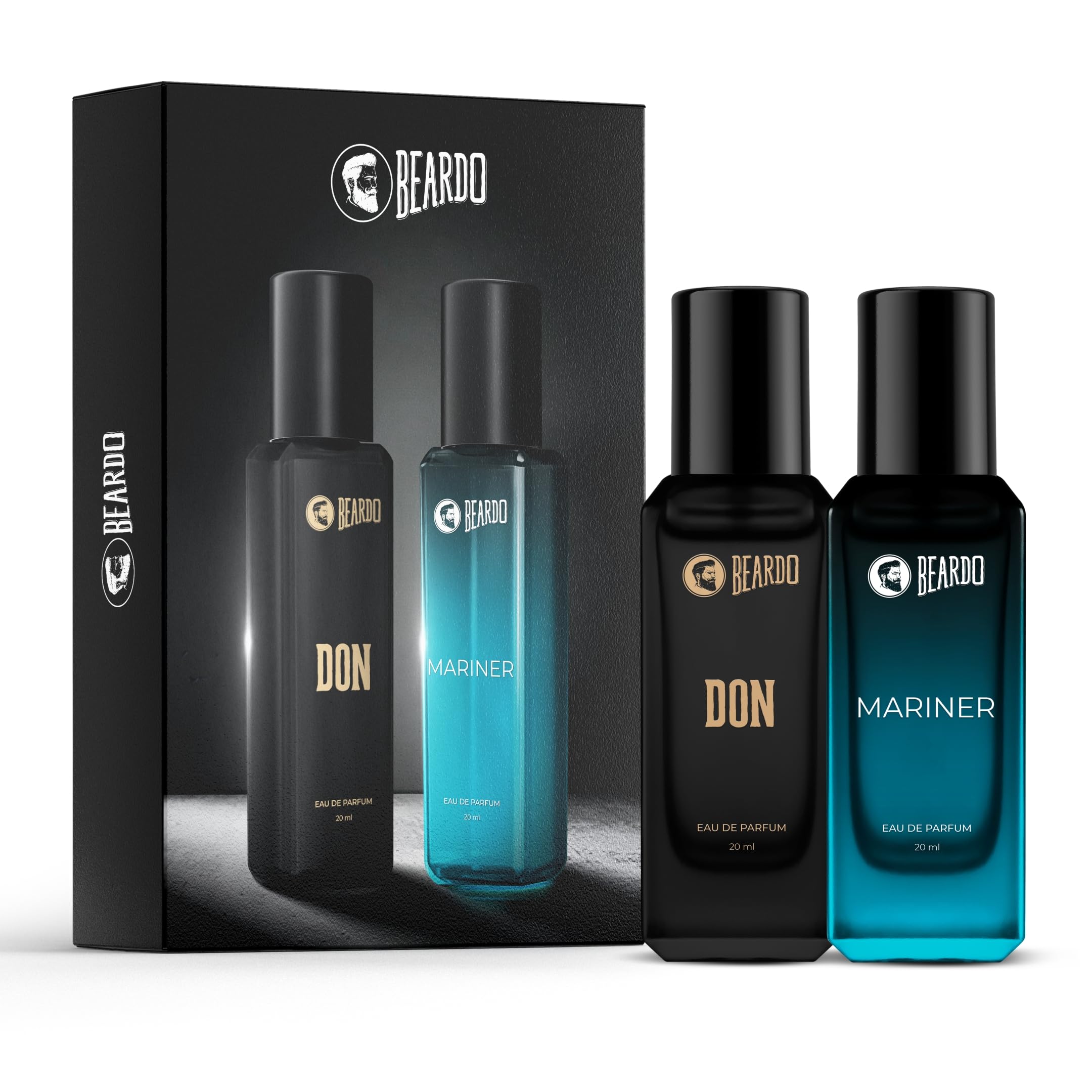 Beardo Don & Mariner Eau de Parfum for Men - 20ml x 2 Set | Fresh Aquatic & Spicy Musk Fragrances | Long Lasting Cologne for Date Night, Office & Special Occasions | Perfect Valentine's Day Gift for Husband, Boyfriend & Men