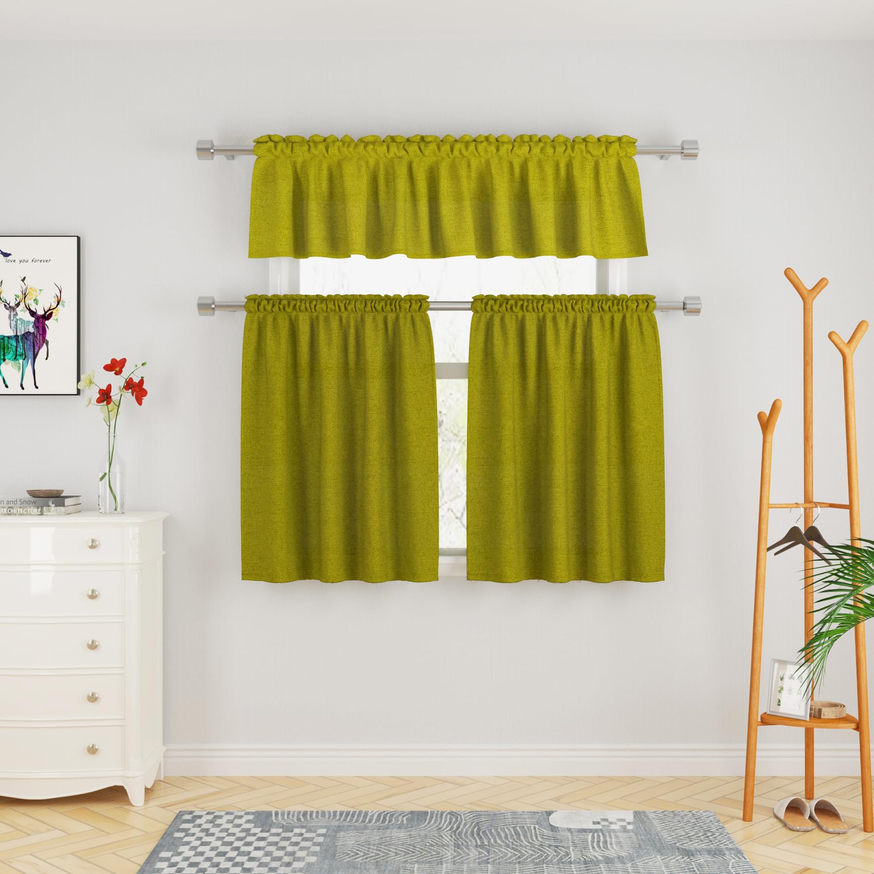 Olive Green Valance Curtains 52