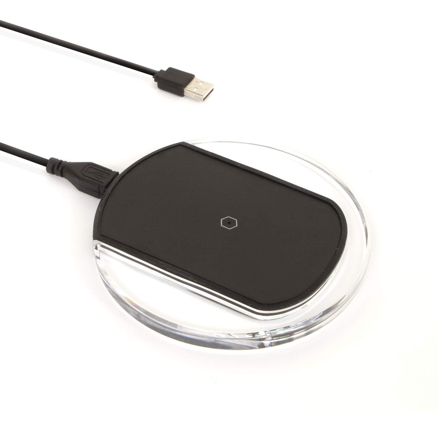 Realm Wireless Charger with 5ft Micro USB Cable - Fast Qi-Certified Charging Pad for iPhone, Samsung Galaxy, AirPods - Black (RLMW1BK) | Perfect for Bedside, Office Desk & Car Use