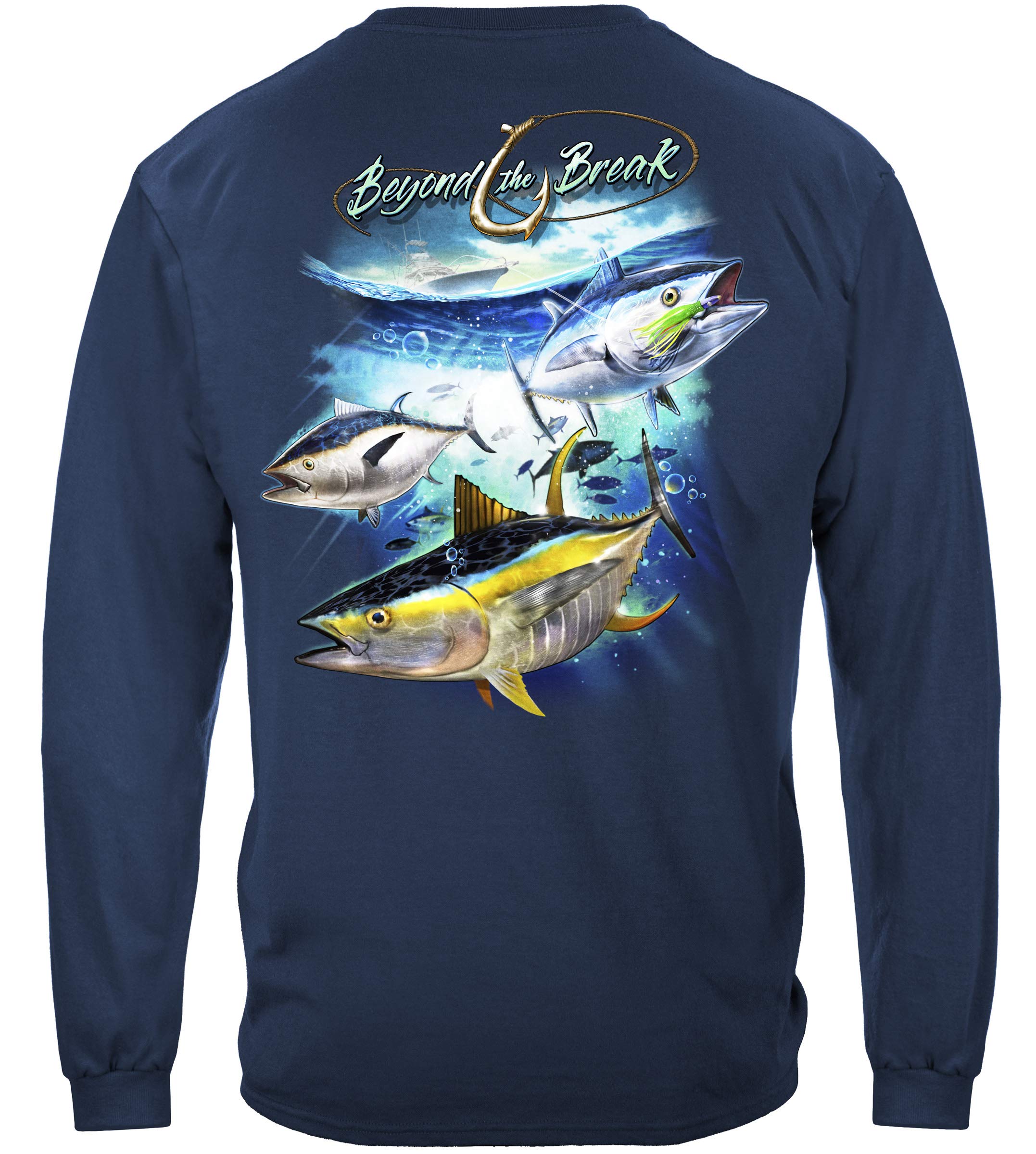 Tuna Fishing Shirt - Long Sleeve Performance T-Shirt for Offshore Fishing | Moisture Wicking & UV Protection | Perfect for Deep Sea Fishing & Boat Trips (ADD-BTB2377LSXL)