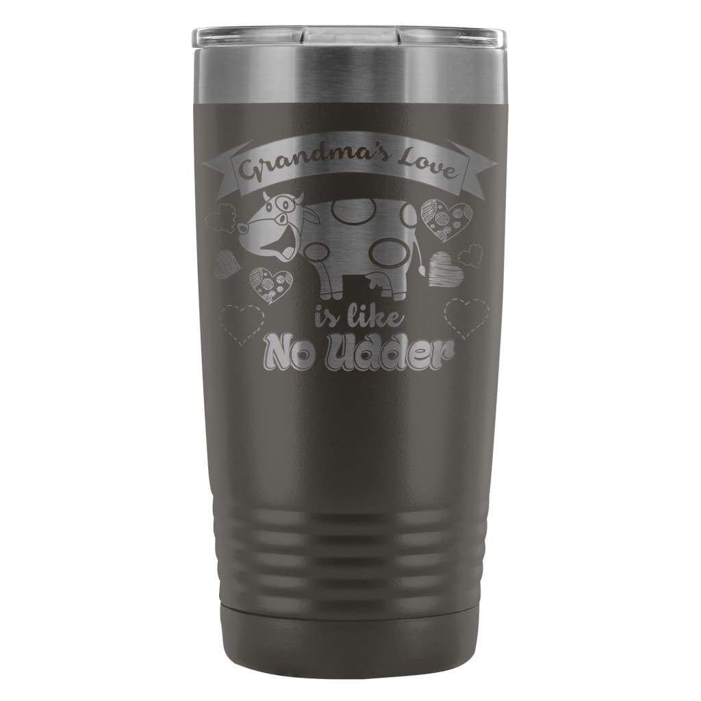 ODDITEES 20oz Stainless Steel Tumbler - Laser Etched 'Grandma's Love Is Like No Udder' Design, Insulated Travel Mug for Hot & Cold Drinks (Purple) - Perfect Gift for Grandmothers, Mother's Day & Family Gatherings