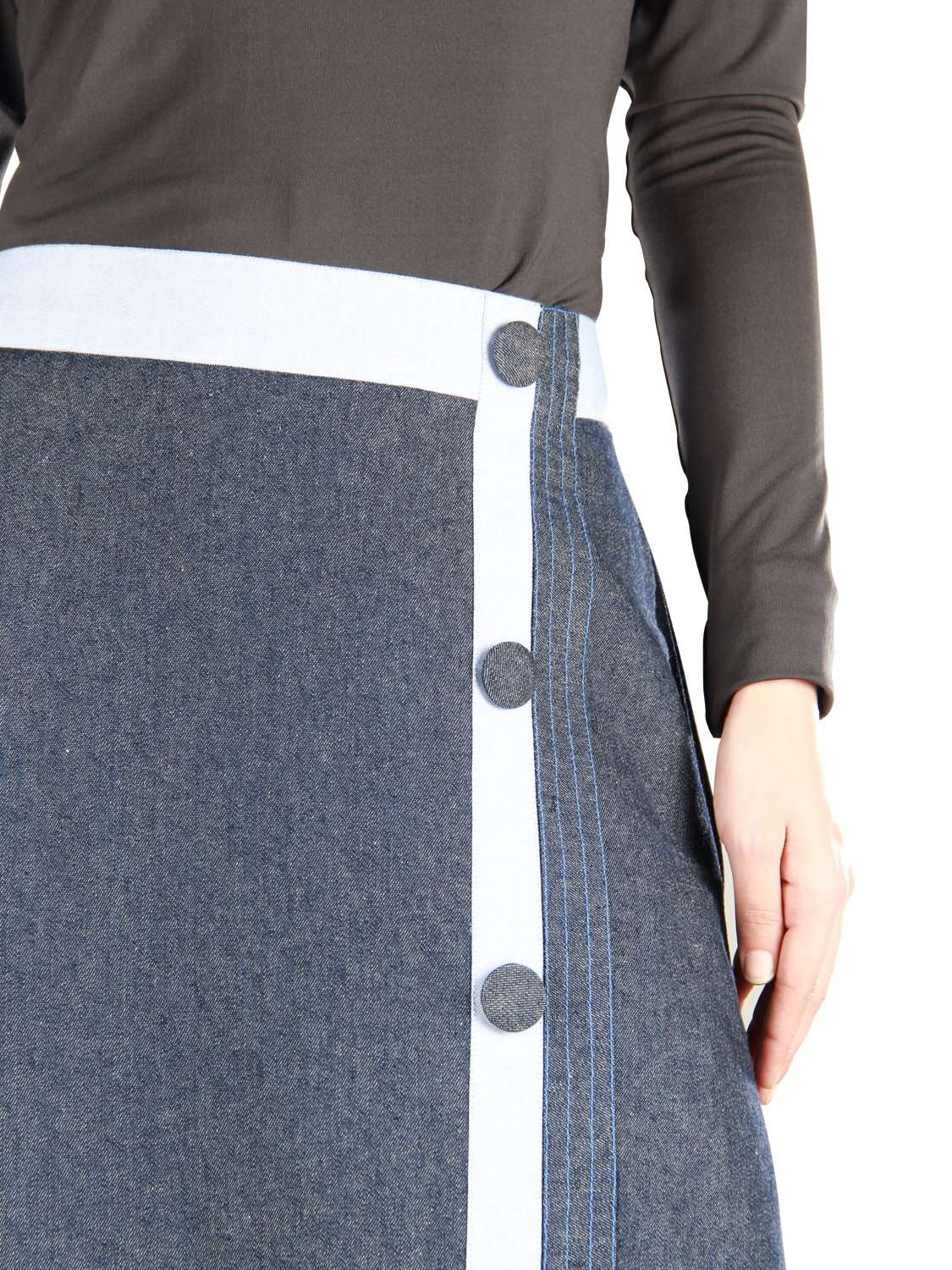 Zynah Women's Blue Denim Skirt - High Waisted A-Line Denim Mini Skirt for Casual Wear, Date Night & Summer Outfits