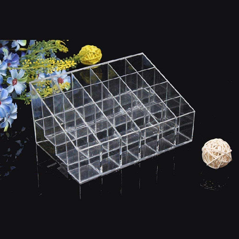 MOSHTU 24 Hole Makeup Brush Holder Stand - Trapezoid Cosmetic Organizer for Brushes, Lipsticks & Beauty Tools | Multi-Color Drying Rack | Perfect for Vanity, Bathroom & Salon Organization
