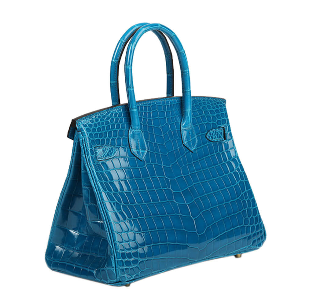 Authentic Hermès Birkin 30 Handbag in Blue Izmir Crocodile Leather - Luxury Designer Tote for Women, Perfect for Work, Travel & Special Occasions