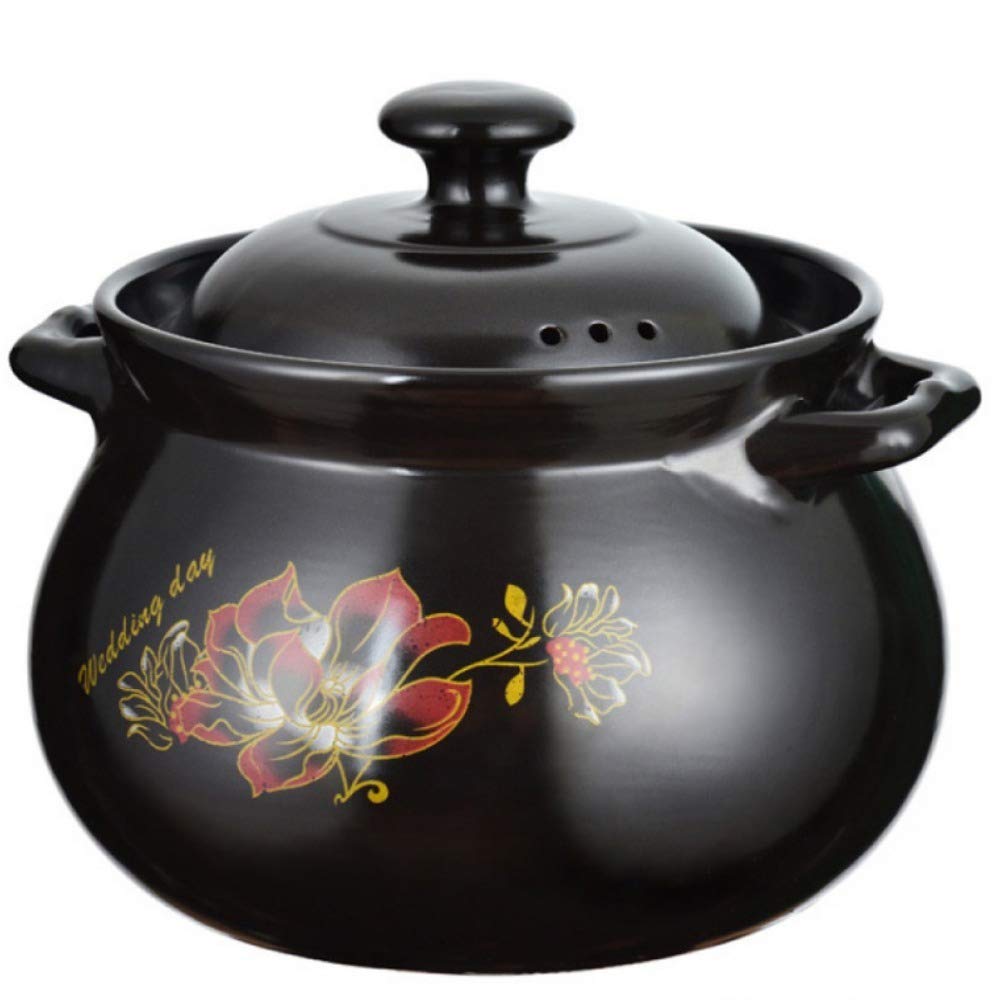 High-Temperature Resistant Stoneware Soup Pot with Lid - 5.5L Healthy Casserole Pan for Cooking, Stewing & Slow Cooking | Perfect for Soups, Stews, Braising & Serving Dishes | Oven, Stovetop & Tabletop Safe