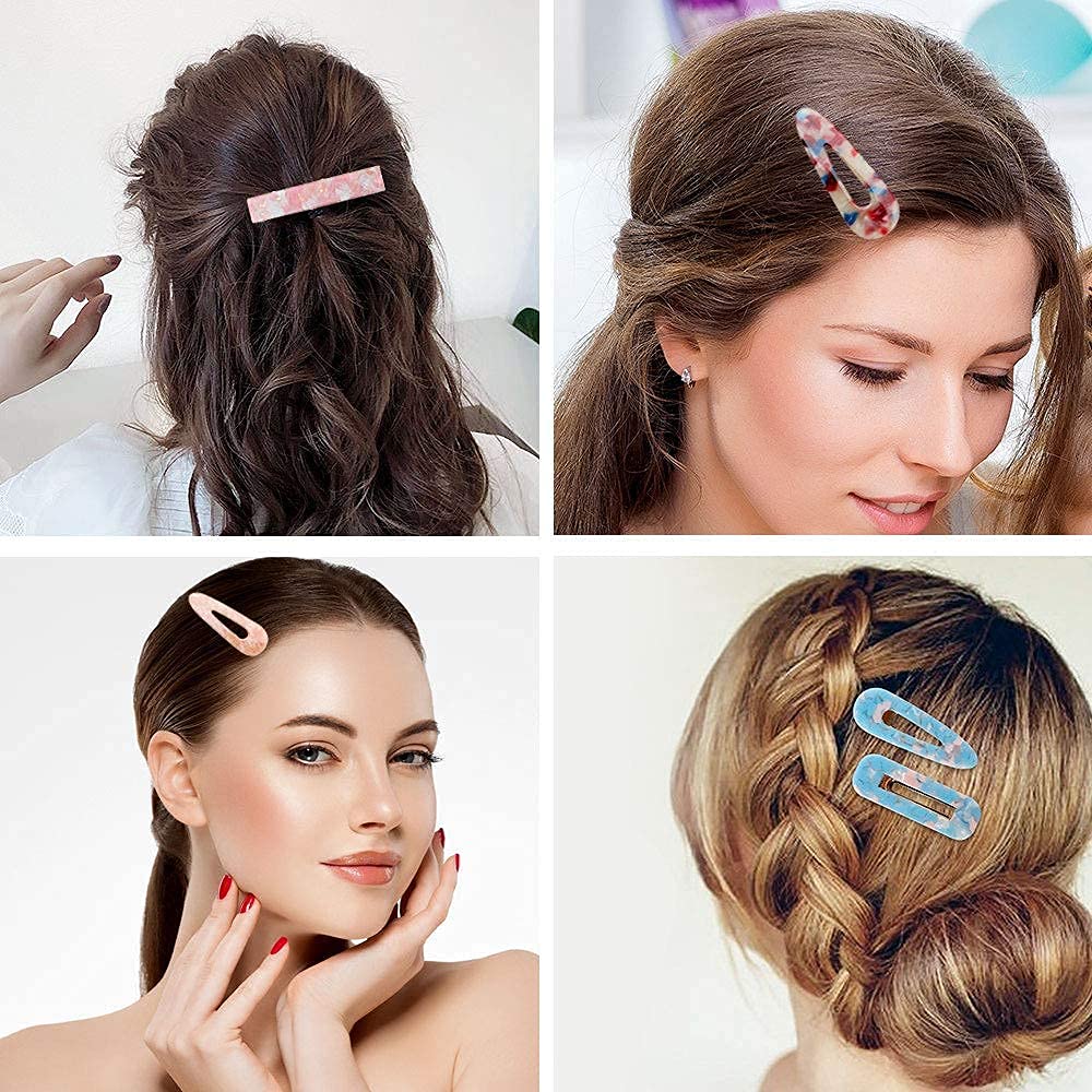 6 Pcs Butterfly Hair Clips with Glitter - Acrylic Resin Alligator Hair Claws for Women - Cute Hair Accessories for Parties, Weddings & Everyday Styling
