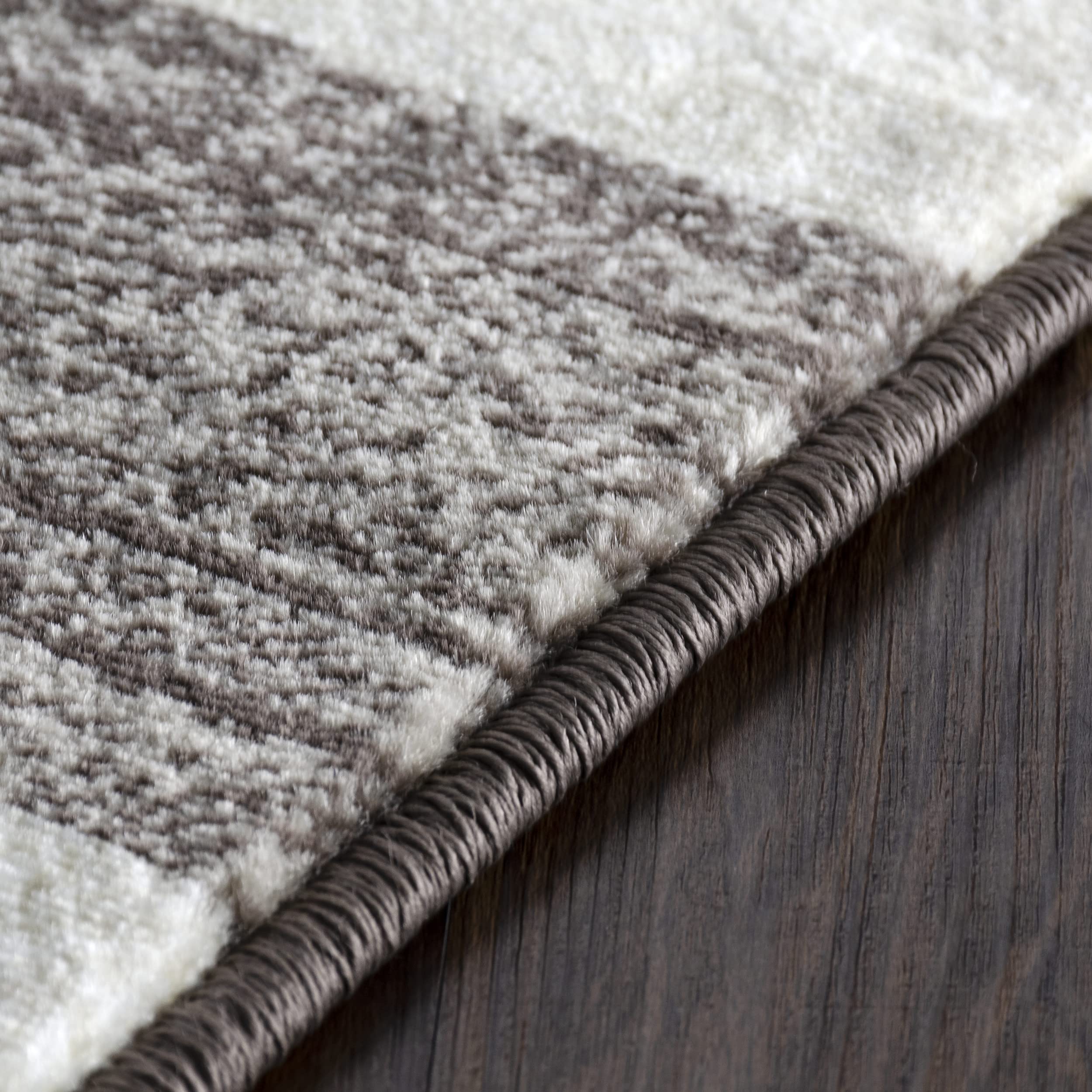 Premium Modern Geometric Area Rug - Neutral Beige Indoor Woven Carpet for Living Room, Dining, Kitchen, Bedroom, Office & Nursery - Jute Backing Non-Slip Floor Mat - Rockaway Collection 4'x6' - Perfect for Cozy Home Decor & High-Traffic Areas