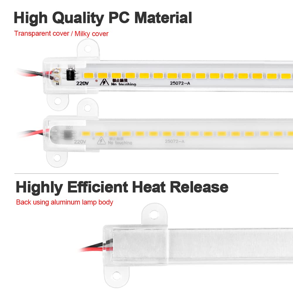 Fengyan 5-Pack LED Bar Lights - 50cm High Brightness 5730 SMD LED Tube, AC220V Rigid Strip for Kitchen Cabinets, Street Lamps & Backlighting | Perfect for Home, Commercial & Outdoor Lighting