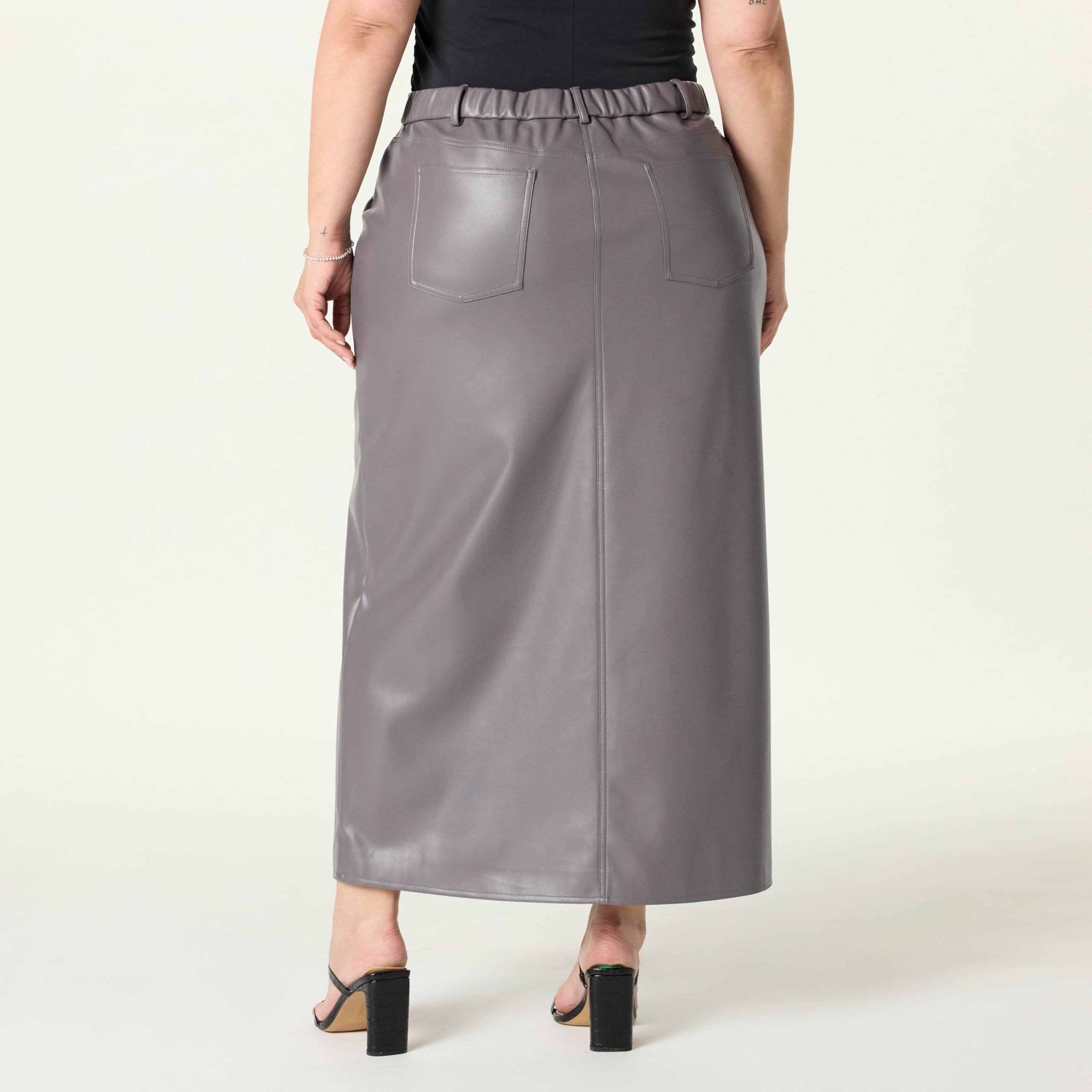 The Drop Women's Larissa Vegan Leather Maxi Skirt - Stylish & Sustainable Long Vegan Leather Skirt for Women | Perfect for Office, Date Night & Fall Fashion