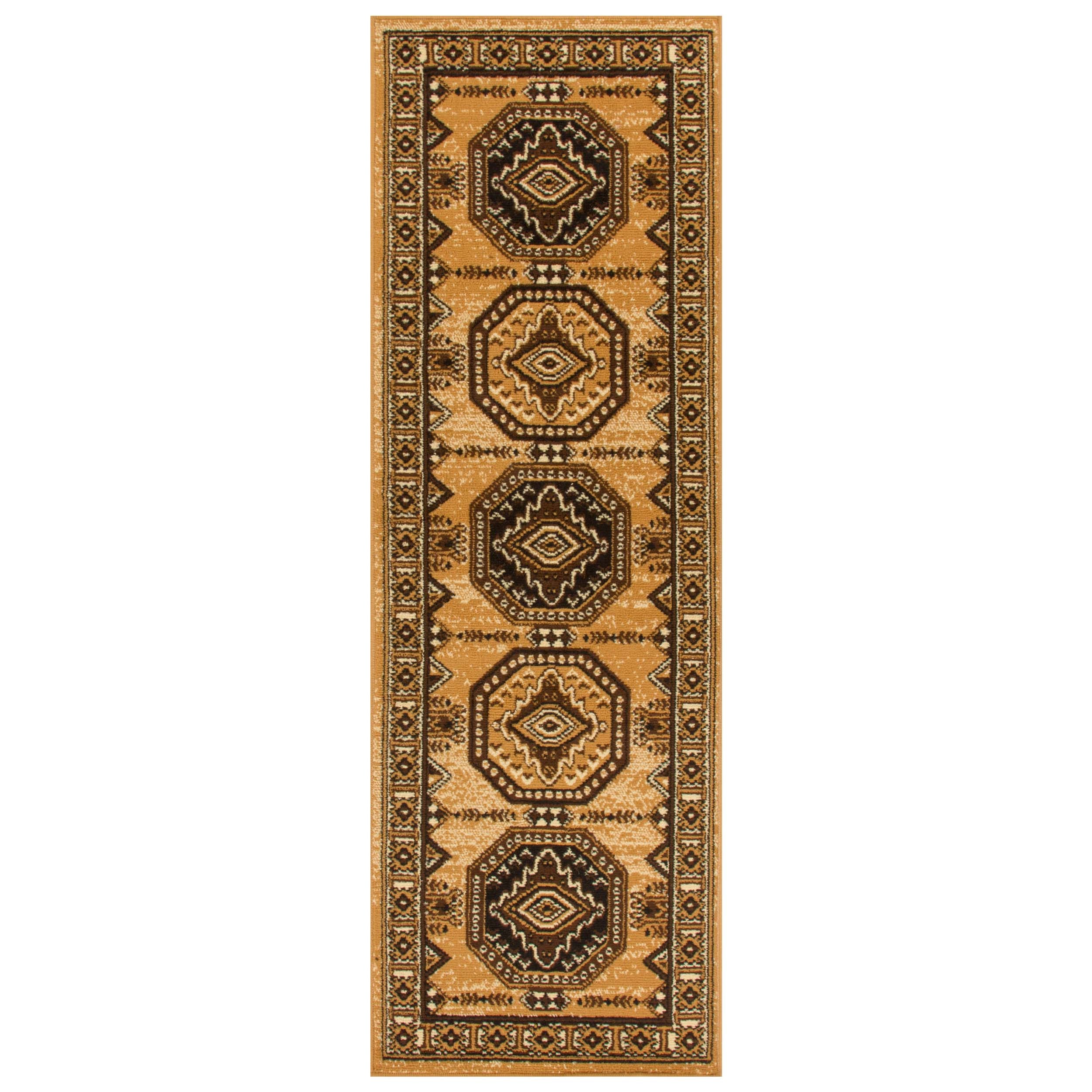 Takeo Aztec Geometric Indoor Area Rug - Non-Slip Bohemian Tribal Design for Living Room, Bedroom & Dorm Decor