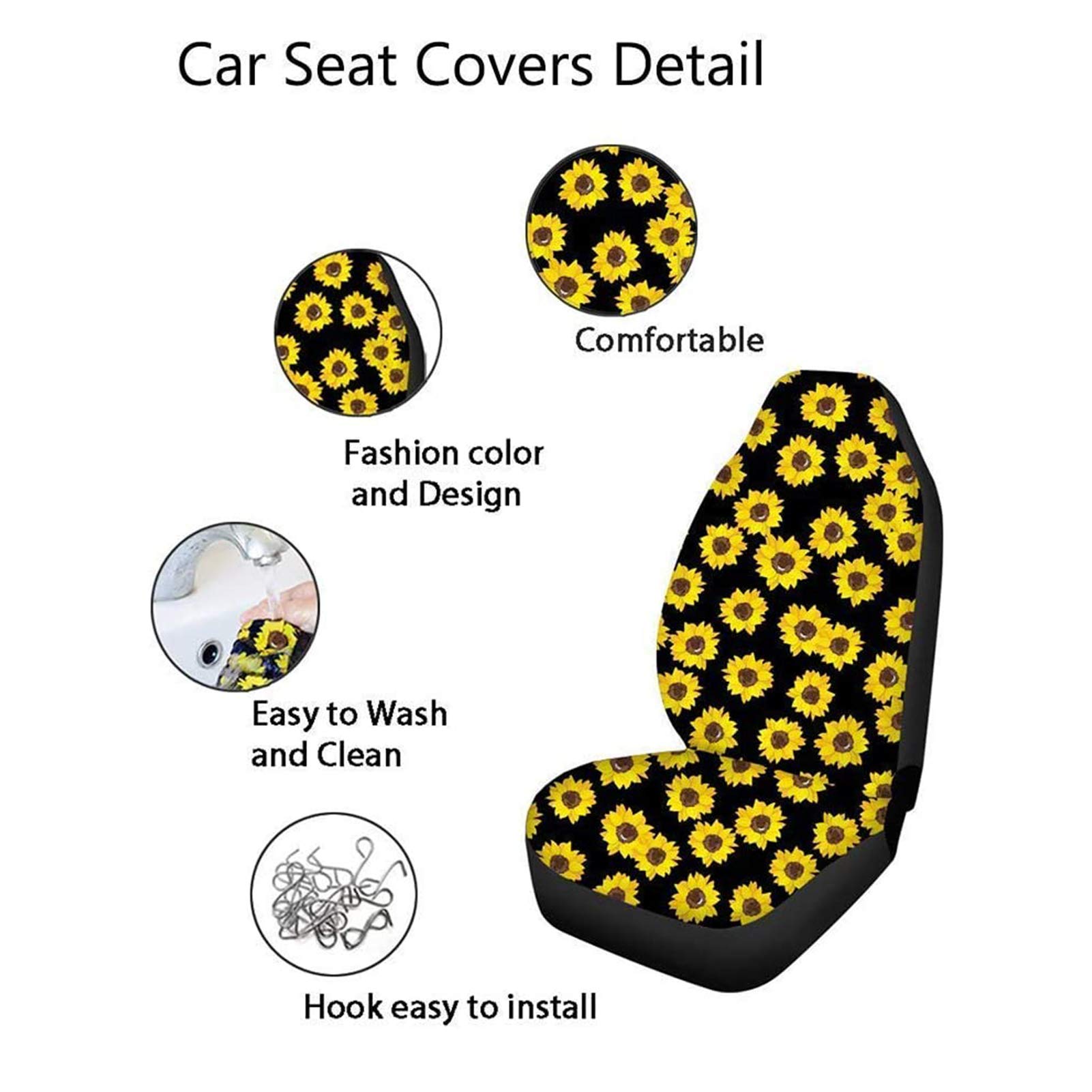 7-Piece Universal Car Seat Covers Set with Steering Wheel Cover & Seatbelt Pads - Cheetah Leopard Stripe Pattern Auto Accessories for Front & Rear Seats | Perfect for Road Trips, Daily Commutes & Car Interior Protection