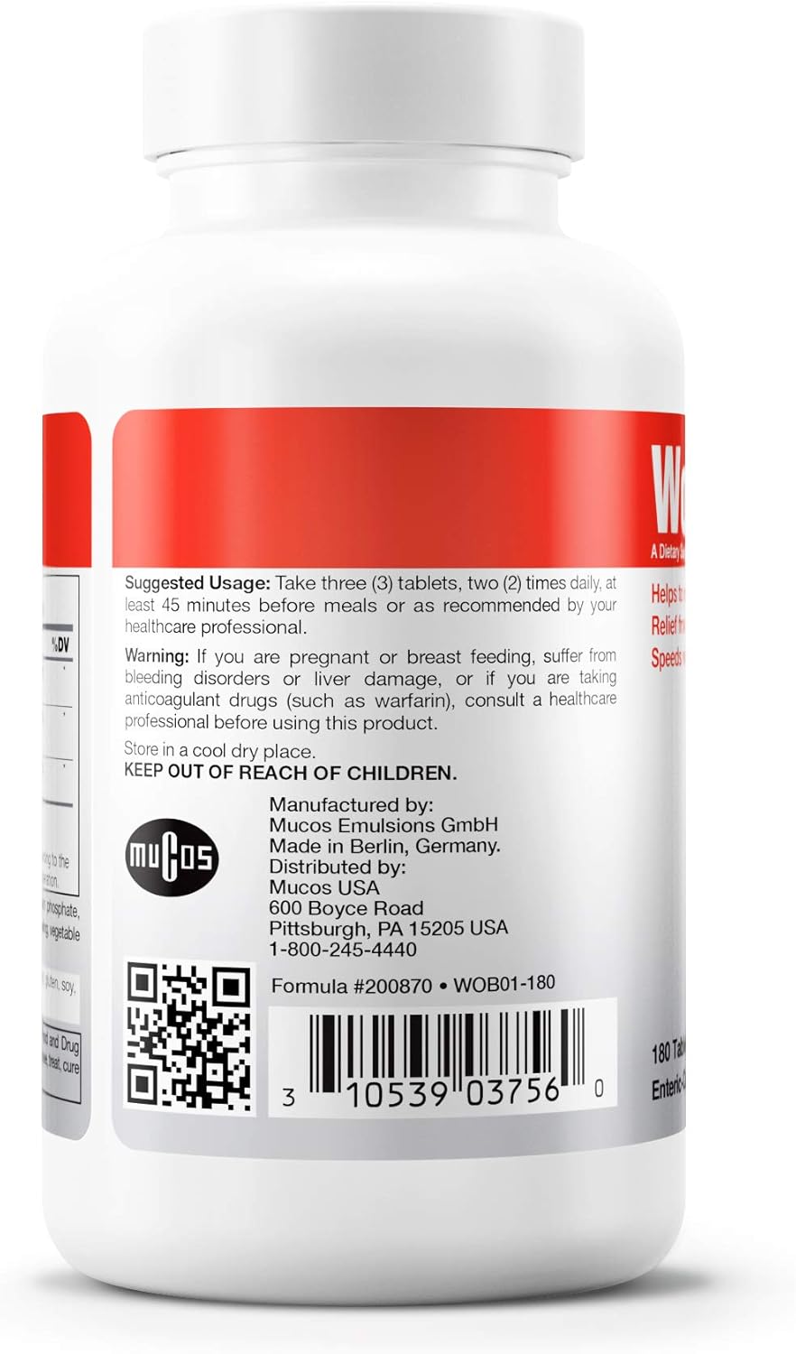 Douglas Labs Wobenzym PS - 100 Count | Enzyme Supplement for Joint Support & Inflammation Relief | Ideal for Athletes & Active Lifestyles
