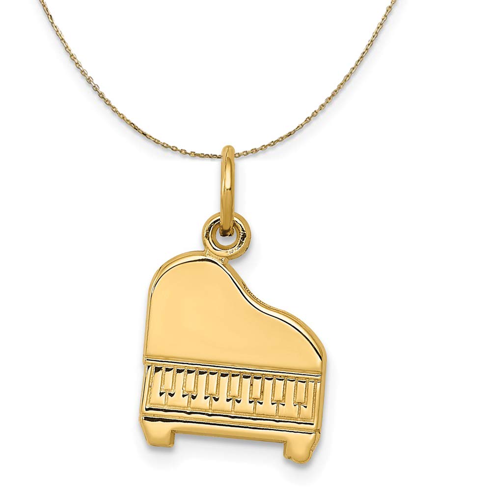14K Yellow Gold Baby Grand Piano Necklace - Elegant Gift for Music Lovers