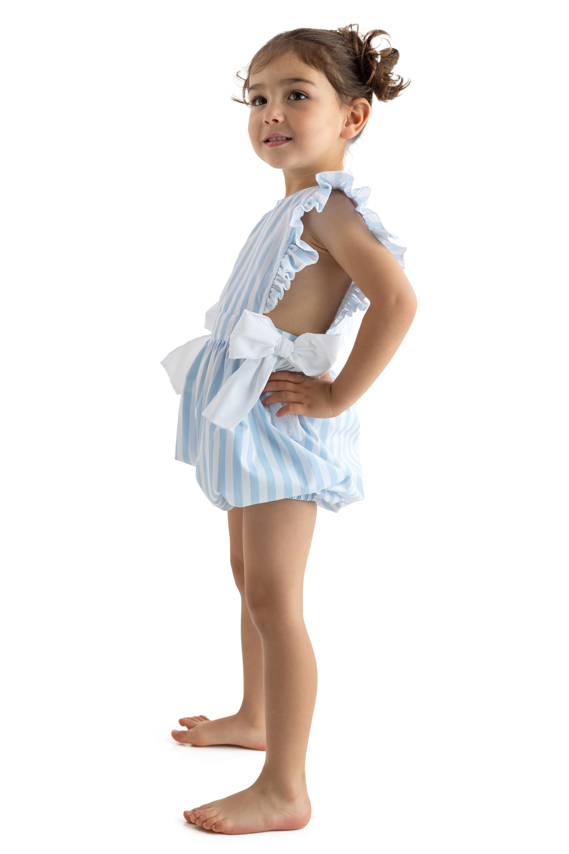 Blue Stripes Cotton Playsuit for Women - Soft & Comfortable Romper for Summer Outfits, Beachwear, and Casual Wear