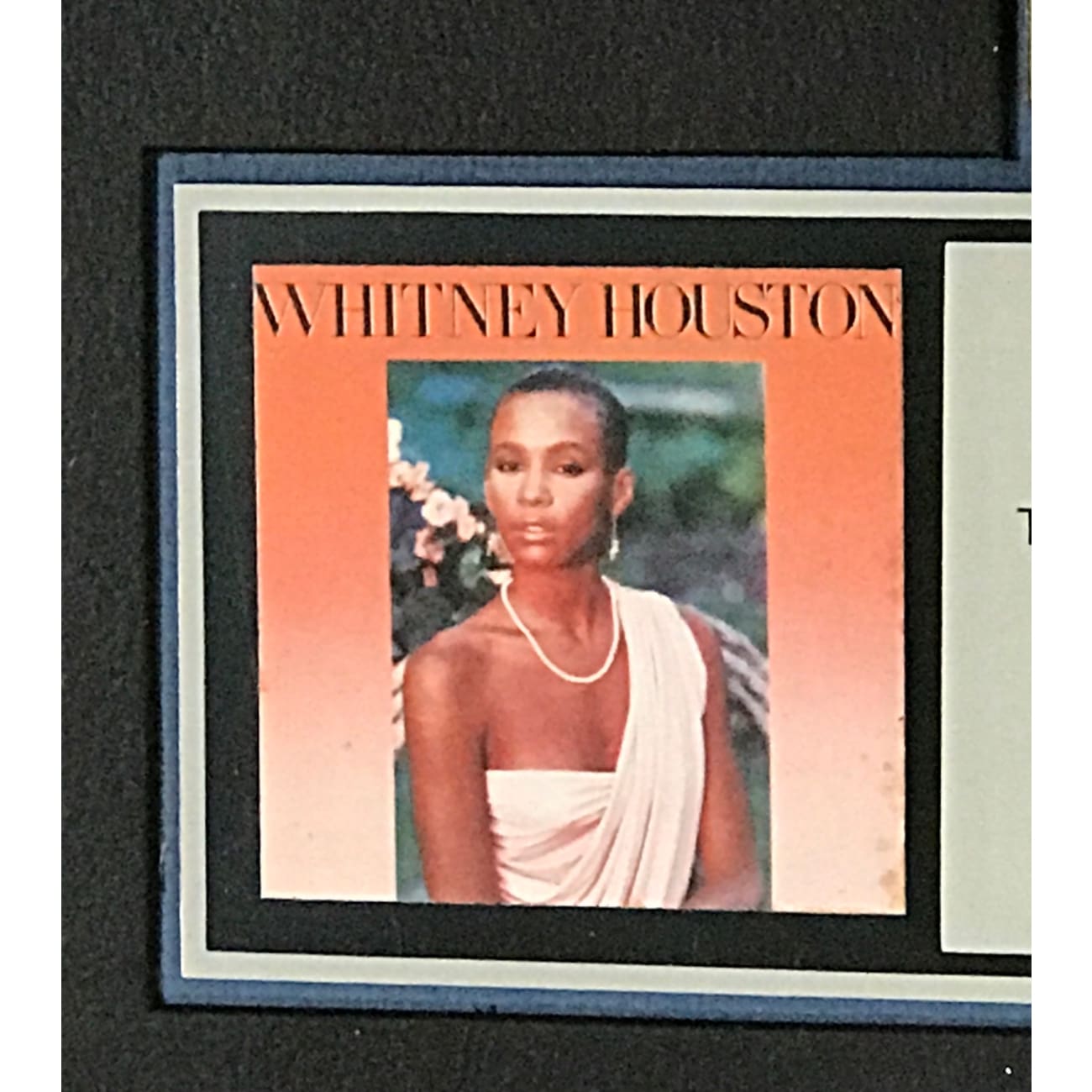 Whitney Houston Debut Album RIAA Platinum Award - Perfect for Music Collectors & Fans, Display in Home, Office, or Studio
