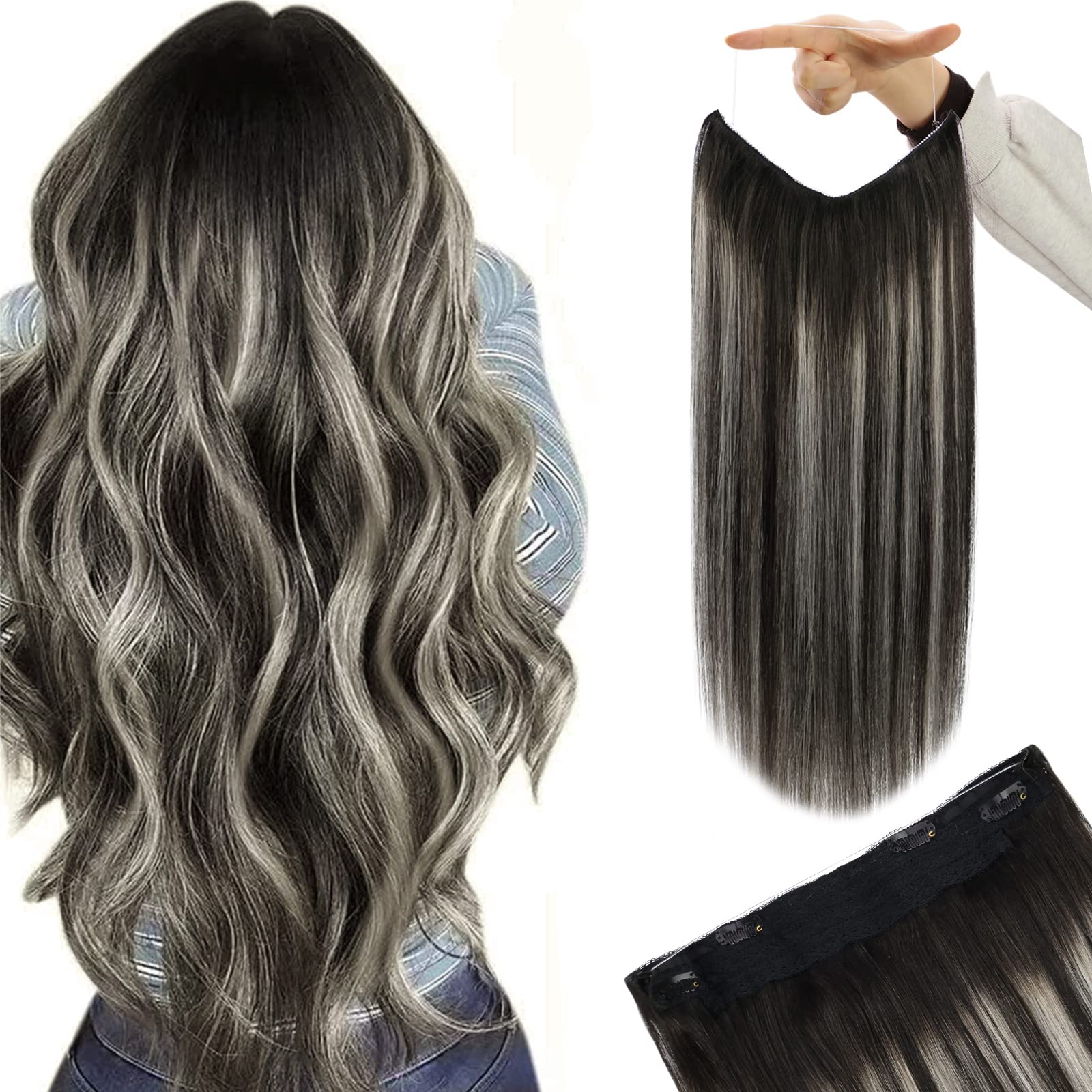 Premium 100% Human Hair Wire Hair Extensions for Women - Clip-In, Heat Resistant, Natural Look for Daily Styling & Special Occasions