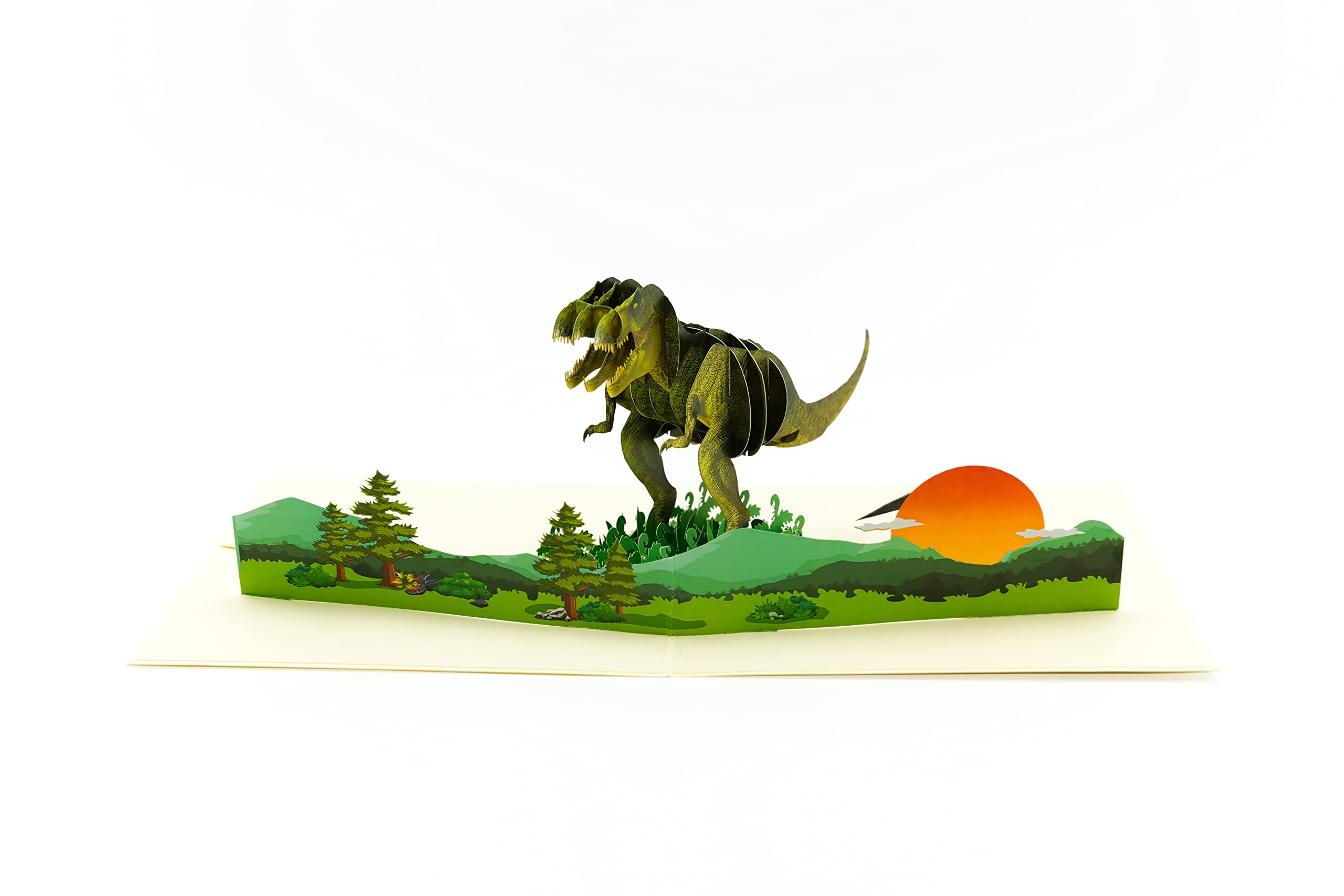 Dinosaur Pop Up Greeting Card Set - Blank, Birthday, Thank You Cards for Kids, Grandson & Preschool Occasions | Jungle Theme 3D Cards for Parties, Gifts & Special Events