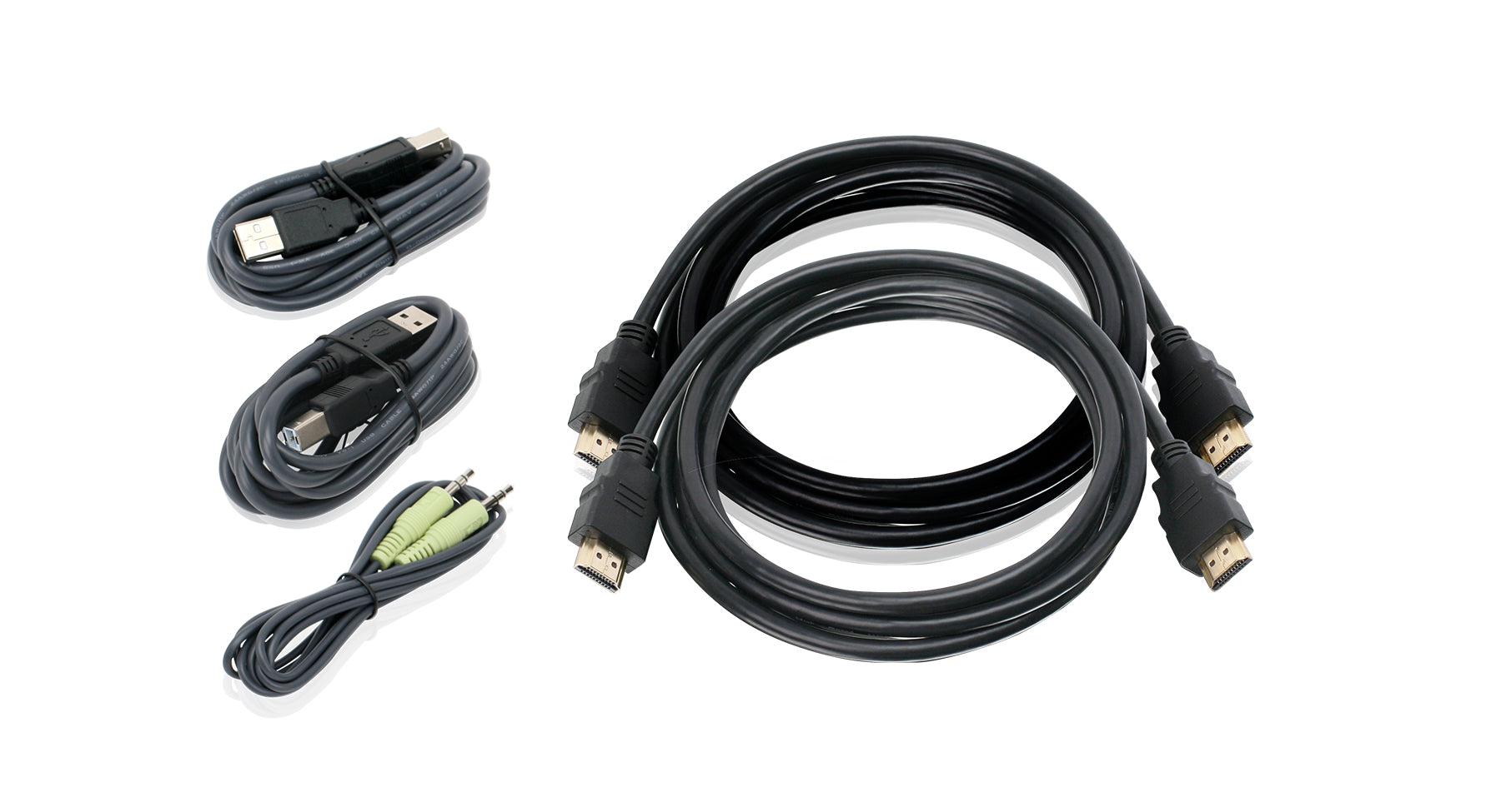 6 ft. Dual View HDMI & USB KVM Switch Cable Kit with Audio Support - TAA Compliant for Home Office, Gaming & Multi-Device Workstations