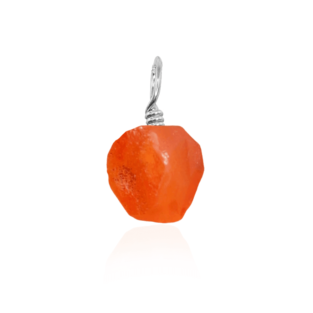 Natural Raw Carnelian Crystal Pendant Necklace - Healing Stone Jewelry for Women, Chakra Balancing & Energy Protection - Perfect for Meditation, Yoga & Spiritual Gifts