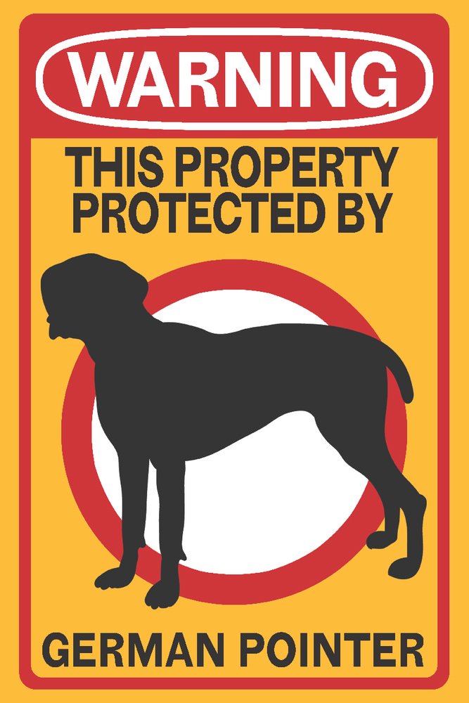 German Pointer Dog Warning Vintage Travel Poster - 36x54 Giclee Art Print for Home & Office Wall Decor | Perfect for Hunting Lodge, Cabin, or Outdoor Enthusiast's Space