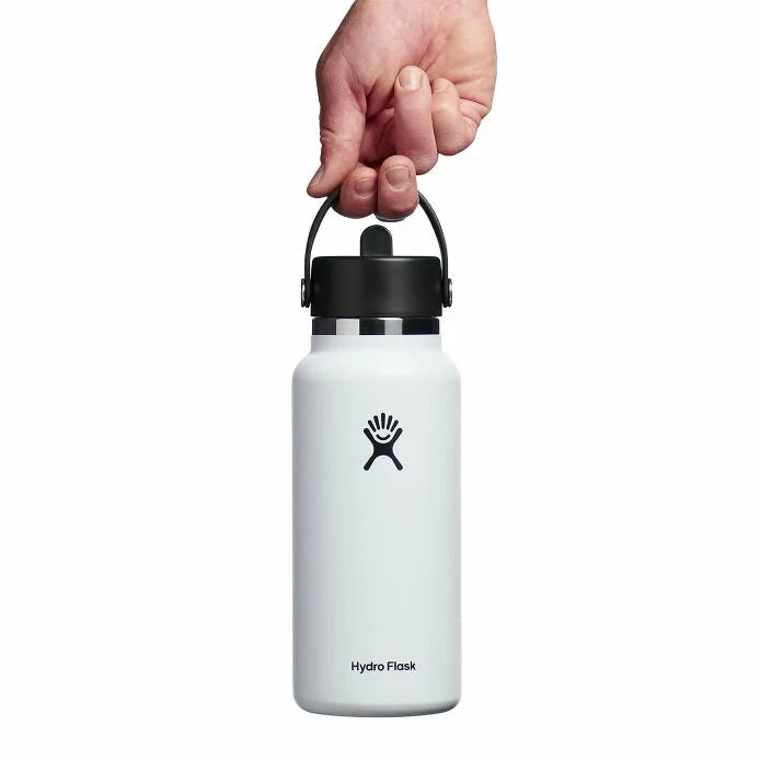 32 oz Wide Mouth Water Bottle with Flex Straw Lid - Leak Proof & BPA Free - Ideal for Gym, Hiking, Travel & Everyday Hydration