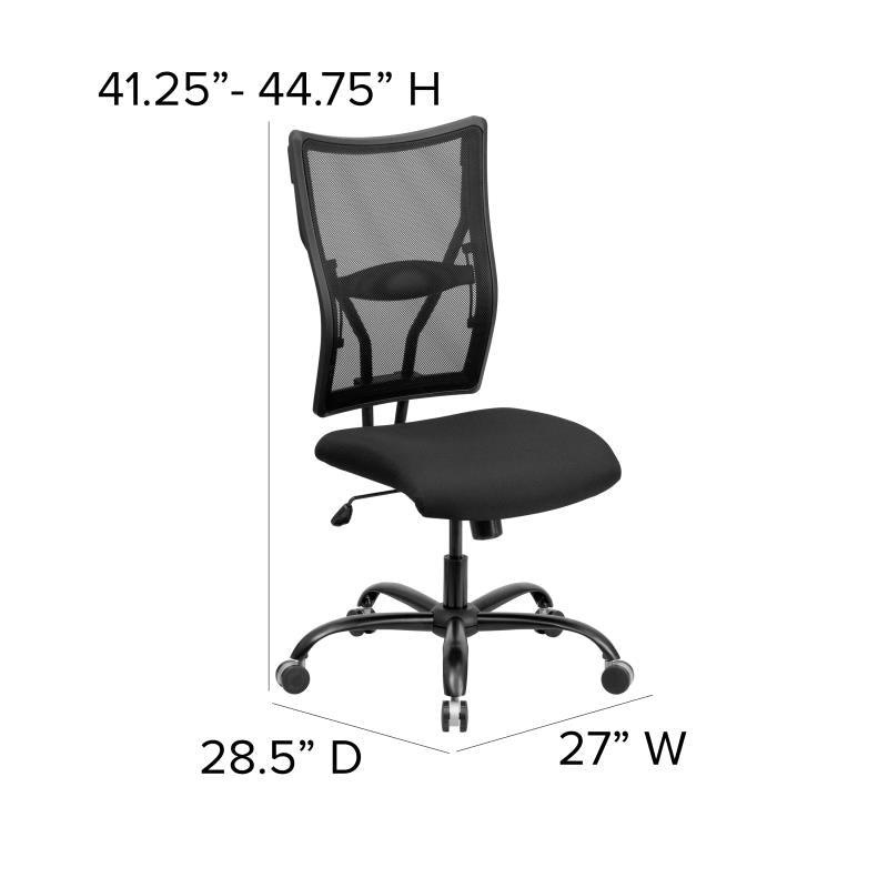 Hercules Black Mesh Executive Swivel Ergonomic Office Chair with Adjustable Arms - Heavy Duty 400 lb Weight Capacity - Perfect for Home Office, Gaming & Workspace Comfort