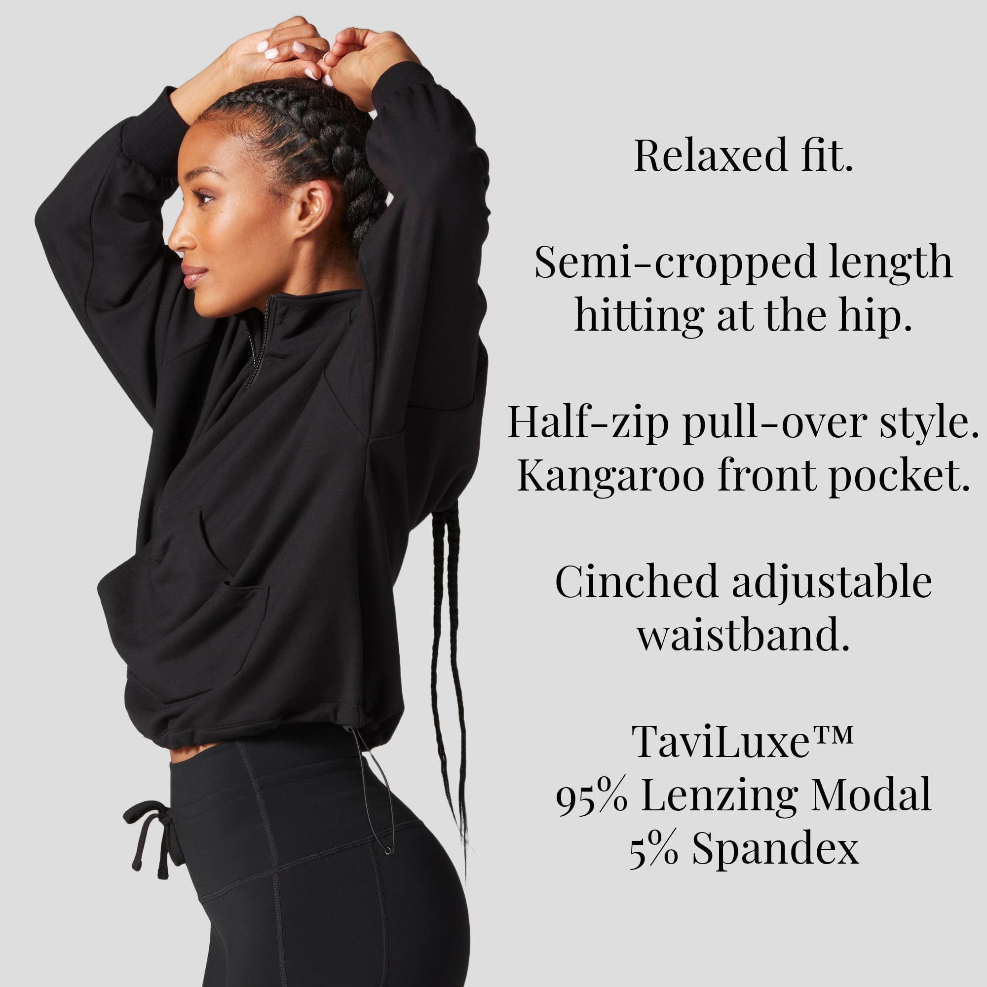 Tavi Women’s Cozy Half Zip Pullover - Soft Long Sleeve Workout Sweater for Women | Relaxed Fit Fleece Top for Yoga, Running & Casual Wear