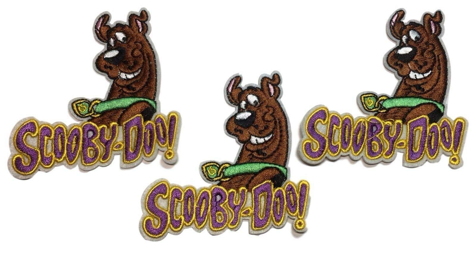 Scooby Doo Embroidered Iron On Patches Set of 3 - Custom Name Applique for Jackets, Backpacks & DIY Crafts - Cartoon Character Sew On Badges for Costumes & Accessories