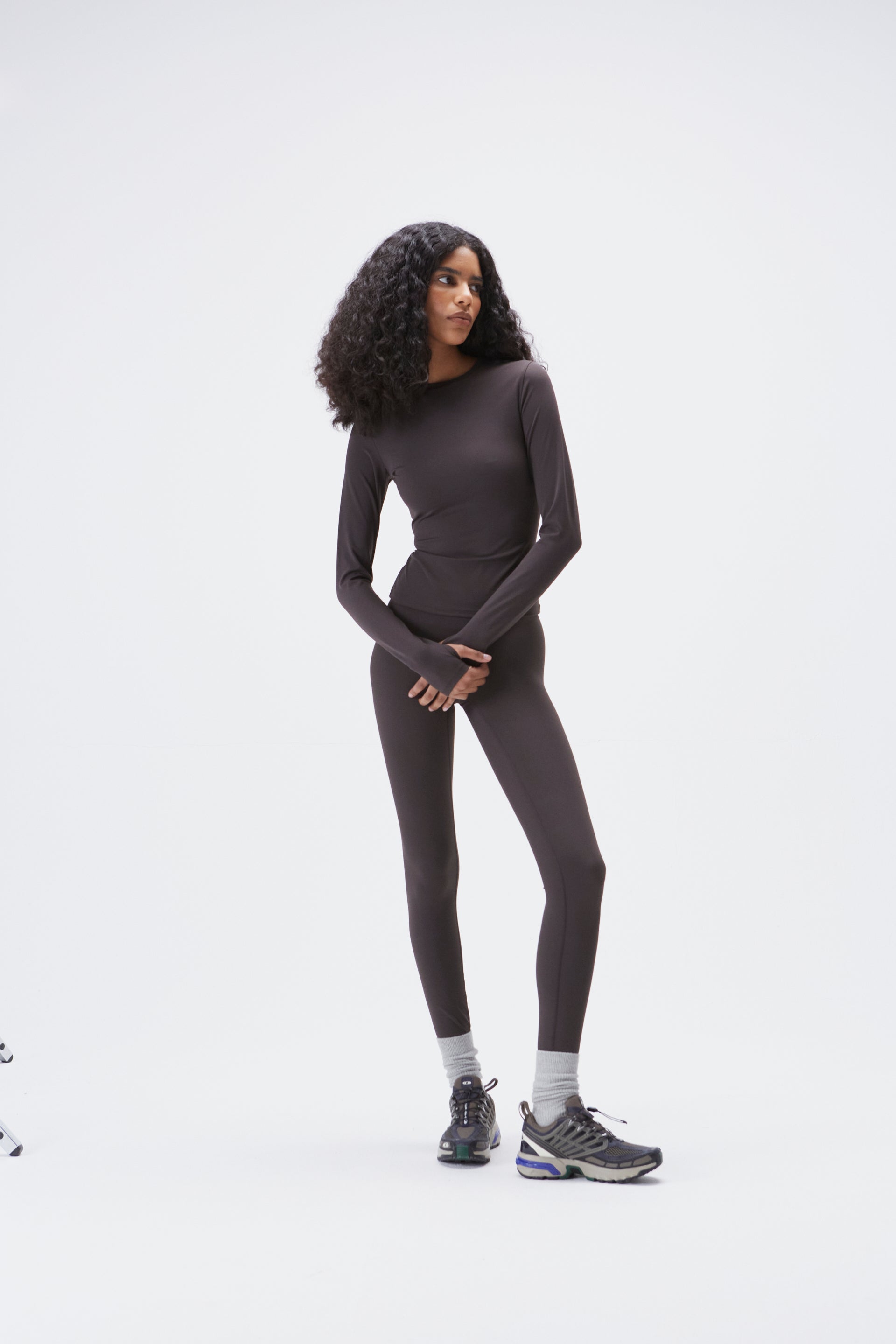 Premium Long Sleeve T-Shirt for Women - Soft Cotton Comfort Fit Coffee Brown Top for Casual Wear, Work & Fall Fashion