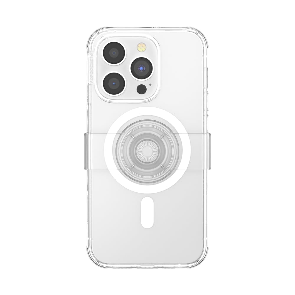 PopSockets iPhone 14 Pro Case with Grip & Slide - MagSafe Compatible, Wireless Charging Clear Protective Cover | Perfect for Everyday Use, Commuting & Hands-Free Convenience