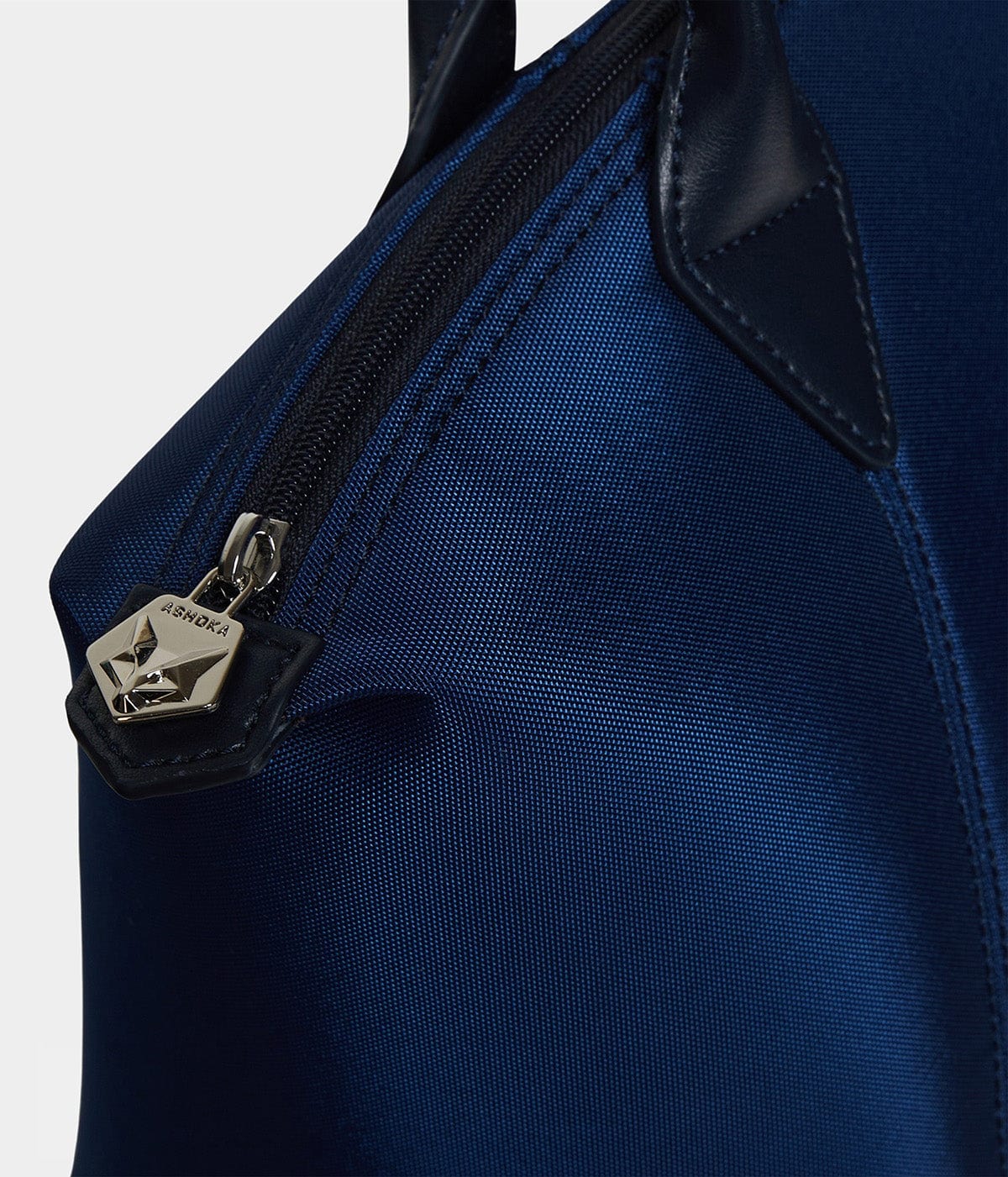 Eco-Friendly Recycled Nylon & Apple Leather Weekender Travel Bag - Navy Blue Carry-On Duffle for Weekend Getaways, Business Trips & Gym Essentials