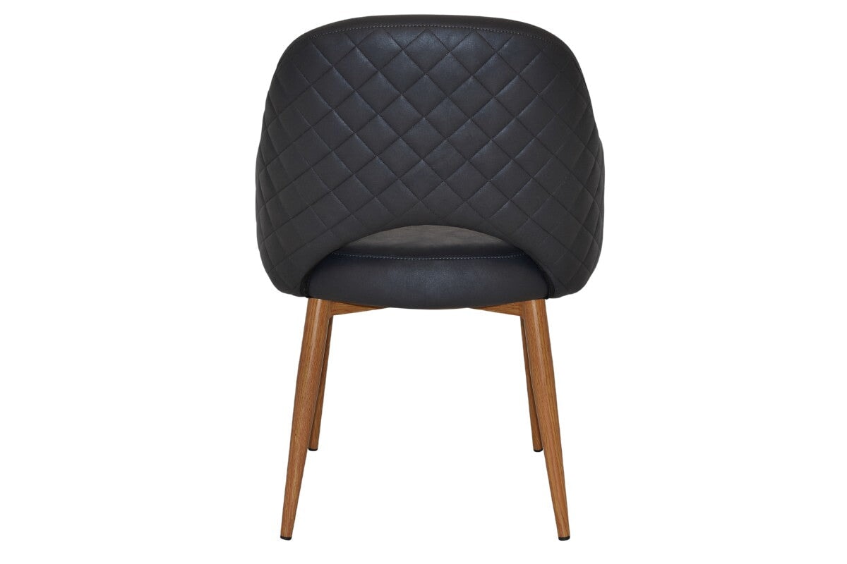 EZ Hospitality Cairo Indoor Armchair with Metal Base - Slim Light Oak 4-Leg Design for Living Room, Office, or Lounge Comfortable Seating