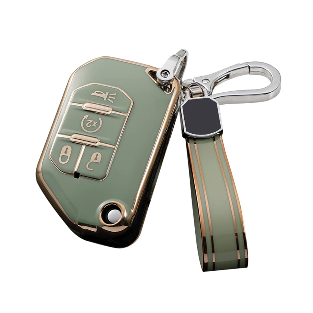 Premium TPU Key Fob Cover for Jeep Accessories - Compatible with 2018-2021 Wrangler JL Rubicon, 2020-2021 Gladiator JT & Sahara JLU Models | Durable Protection for Off-Road Adventures & Daily Use