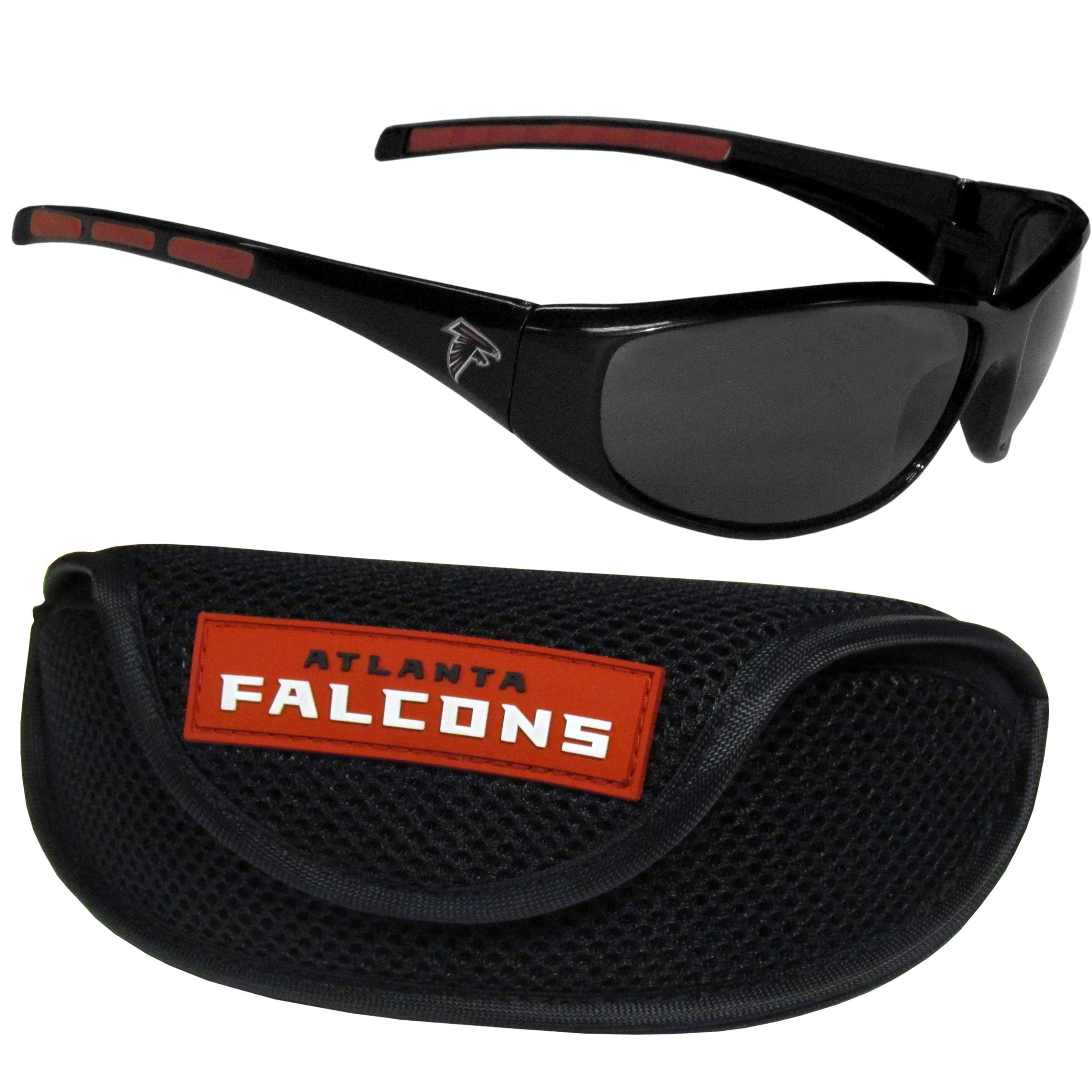 Unisex Wrap Sunglasses with Sport Case - Atlanta Falcons Black One Size - Perfect for Sports, Outdoor Activities & Fashion Accessories