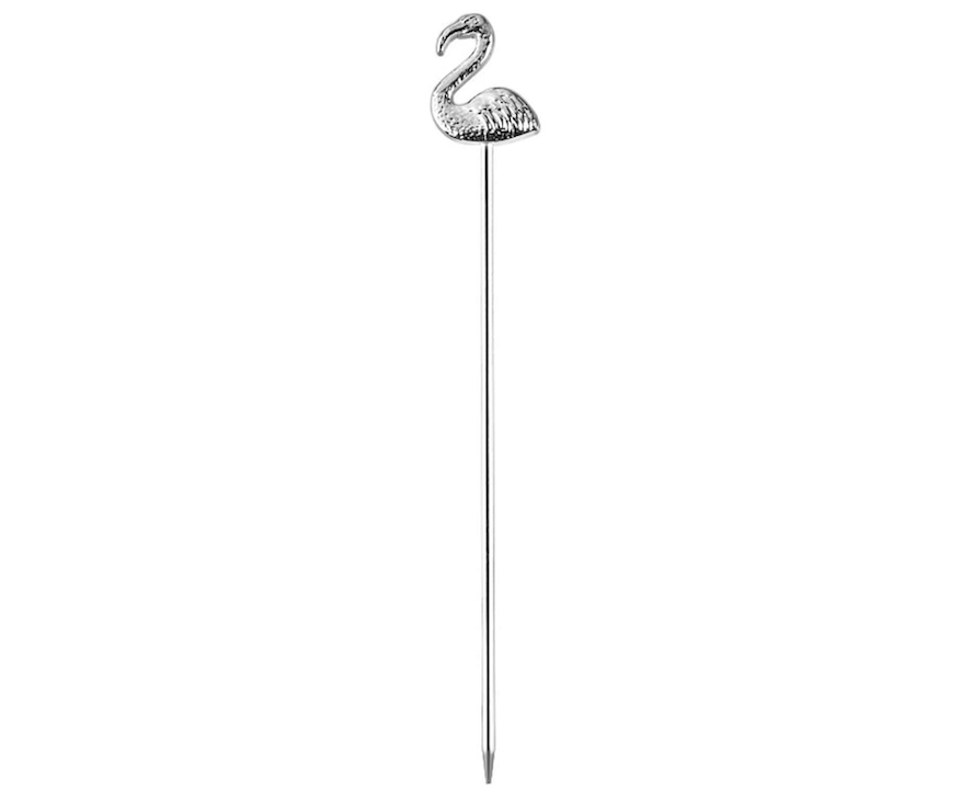 Premium Flamingo Cocktail Picks - Elegant Silver Stainless Steel Drink Garnish Skewers for Cocktails, Appetizers, and Party Decor - Perfect for Home Bars, Weddings, and Tropical Themed Events