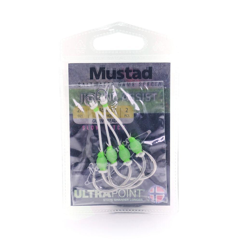 Mustad J Assist3 Slow Pitch Double Jigging Assist Rig - Saltwater Fishing Lure for Tuna, Grouper & Snapper - Perfect for Deep Sea & Offshore Angling