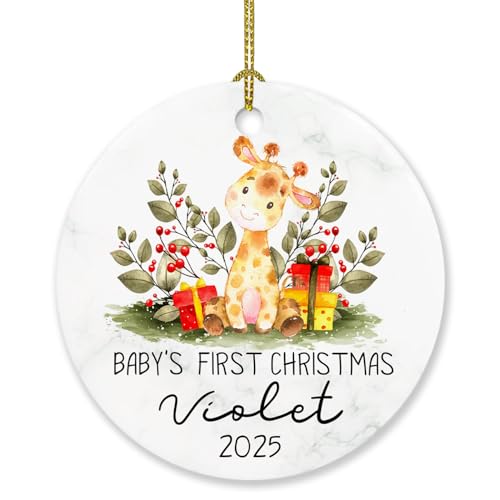 Giraffe Baby's First Christmas Ornament