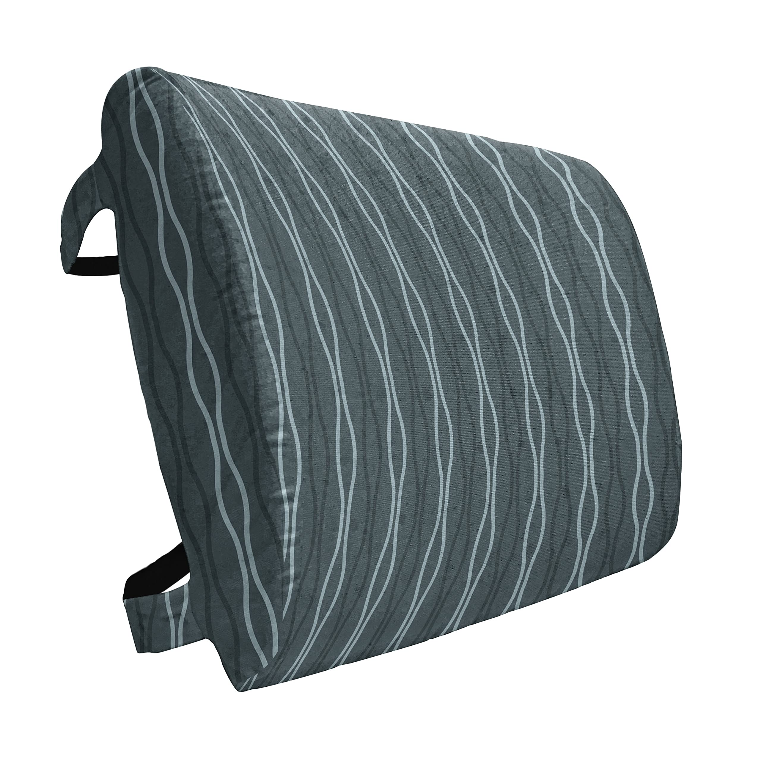 Ambesonne Blue Lumbar Support Pillow - High Density Foam for Office Chair & Car Seat - 14x13 Inch - Ocean Wave Zebra Stripe Design - Almond Green Slate Blue - Ideal for Back Pain Relief & Comfort While Working or Driving