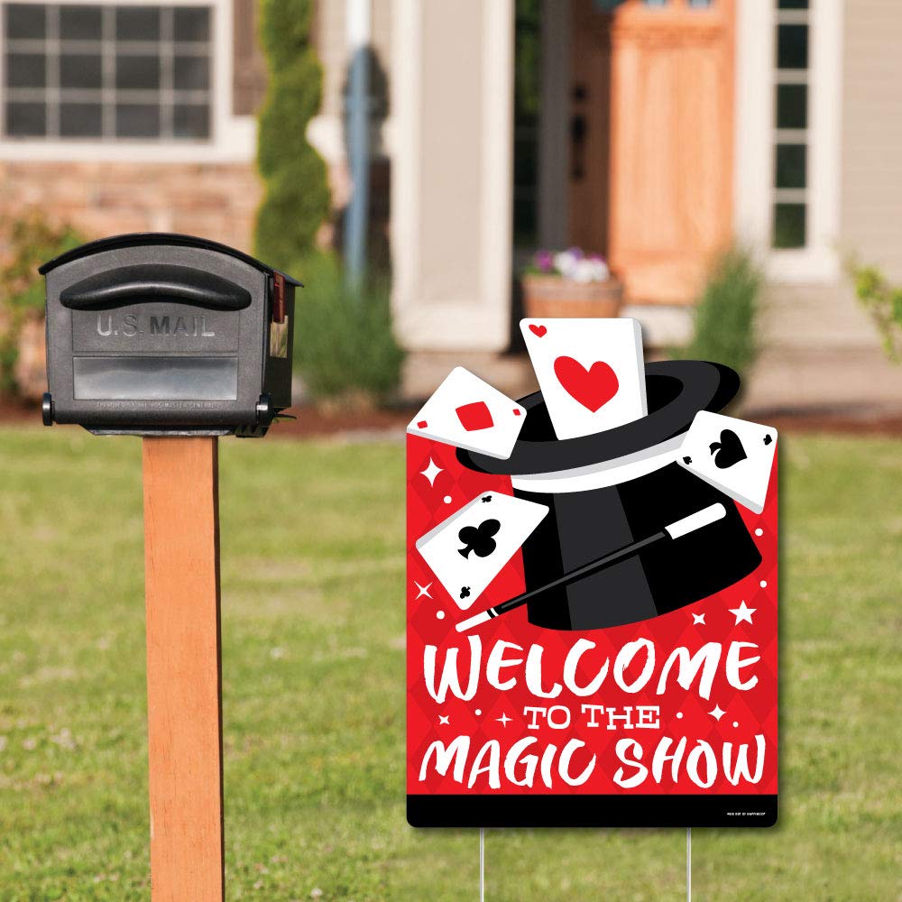 Big Dot of Happiness Ta-Da Magic Show Party Decorations - Magical Birthday Welcome Yard Sign for Kids Birthday Party, Baby Shower & Themed Events