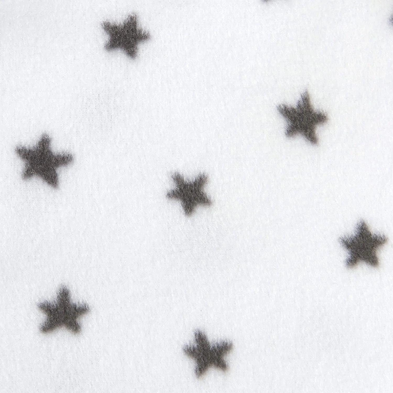 Halo Micro Fleece Sleepsack Swaddle (3.0 TOG) - Charcoal Stars - Ultra Soft Baby Swaddle Blanket for Newborns & Infants - Perfect for Nursery, Bedtime & Winter Sleepwear
