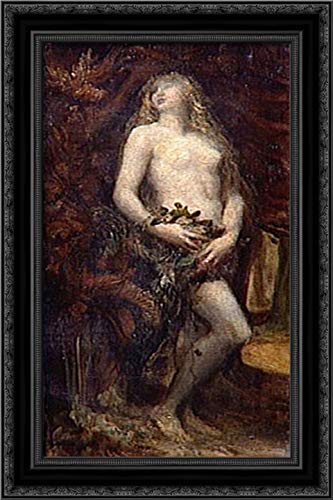Eve Tempted 16x24 Black Ornate Wood Framed Canvas Art Print by George Frederick Watts - Classic Victorian Wall Decor for Living Room, Bedroom & Office