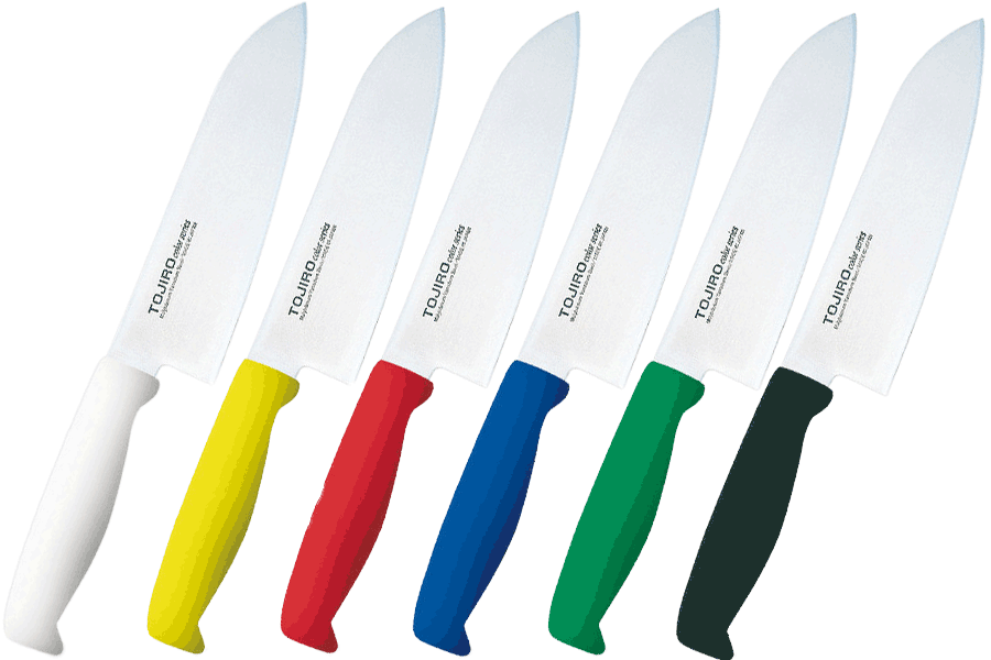 TOJIRO 170mm Santoku Knife - Molybdenum Vanadium Steel Blade, 6 Vibrant Colors - Perfect for Slicing, Dicing, and Chopping Vegetables, Fruits & Meat in Professional & Home Kitchens
