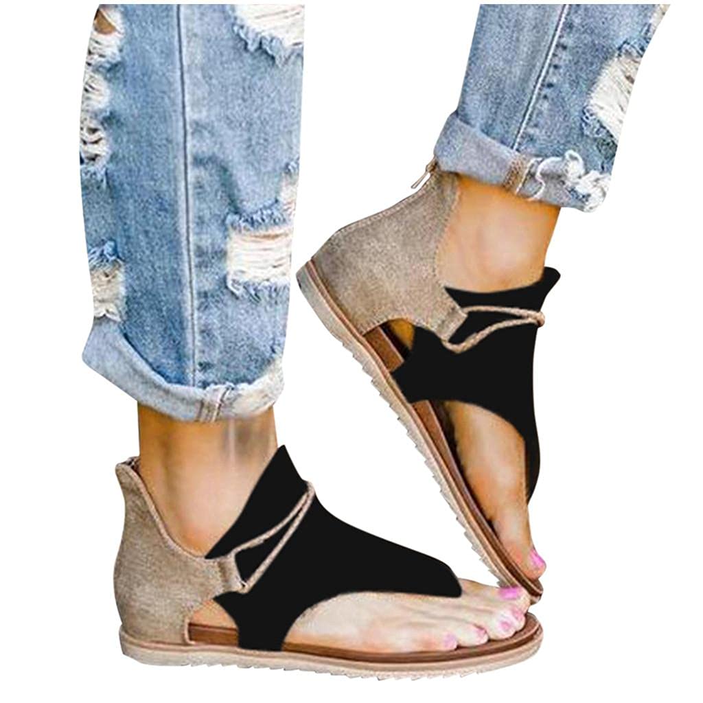 Women's Dressy Summer Sandals - Roman Gladiator Style with Ankle Strap & Slip-On Design | Perfect for Beach, Vacation & Casual Outings