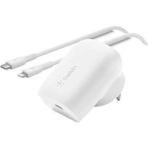 Belkin 30W USB-C Wall Charger Fast Charging Adapter for iPhone 15/14/13/12, iPad Pro/Air, Samsung Galaxy - Compact Universal Power Adapter (White) - Perfect for Travel, Home & Office Use