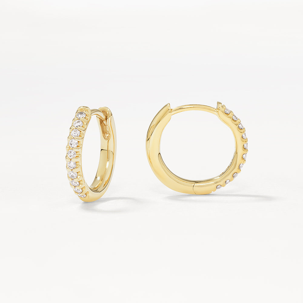 10k Gold Lab Grown Diamond Huggie Earrings for Women - Perfect for Everyday Wear, Parties & Gifts